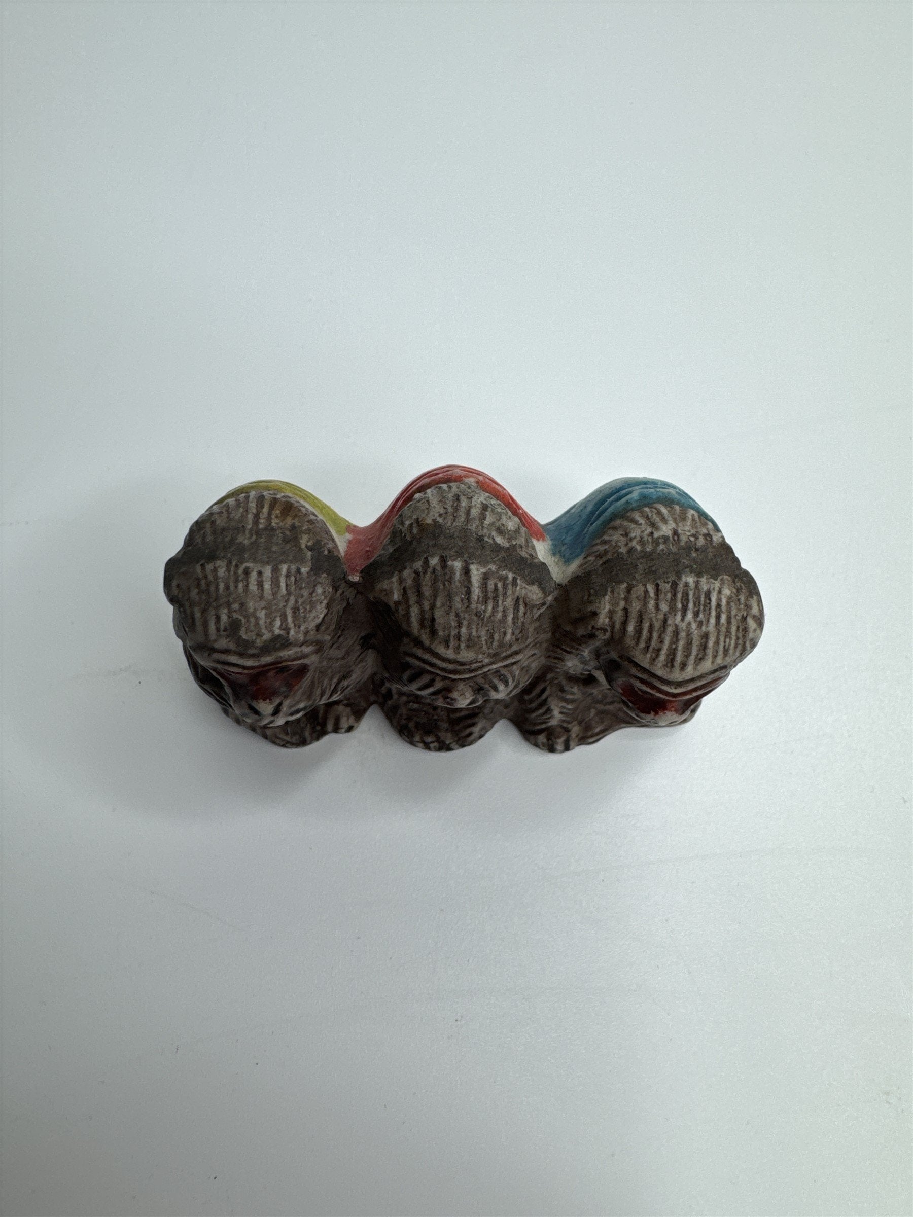 Vtg Miniature Wise Monkeys Speak No Evil See No Evil Hear No Evil Figurine JAPAN