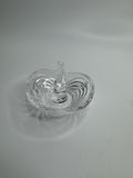 Vintage Clear Crystal Glass Ring Holder Jewelry Dish 3" Wide Trinket Holder