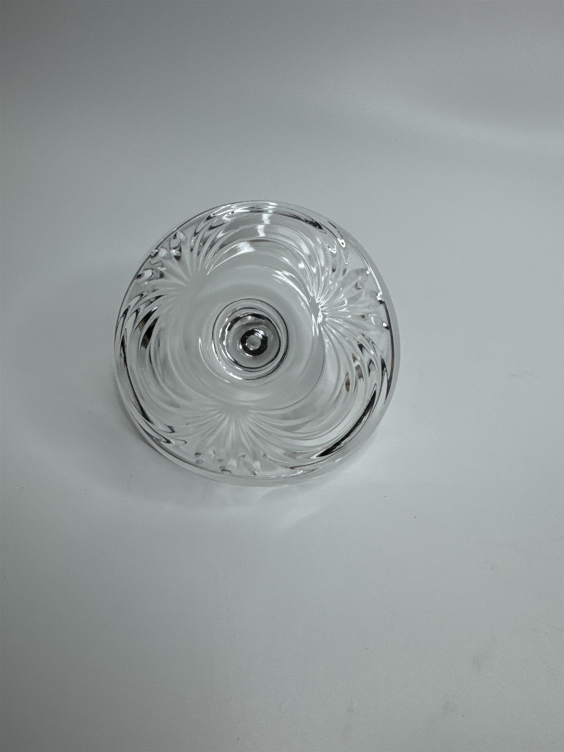 Vintage Clear Crystal Glass Ring Holder Jewelry Dish 3" Wide Trinket Holder