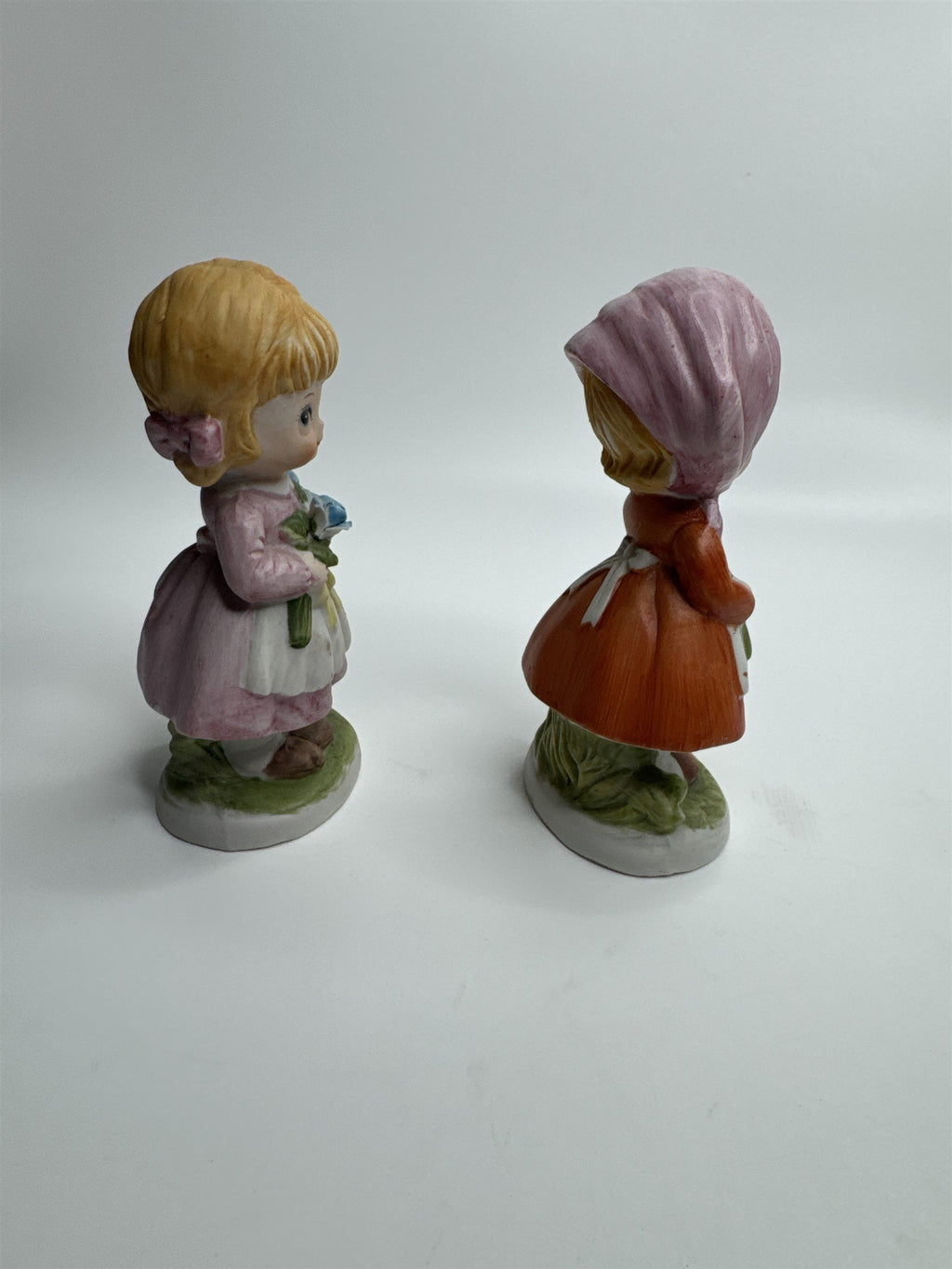 Set of 2 1980 CMA Inc Flower Girl Spring Figurines