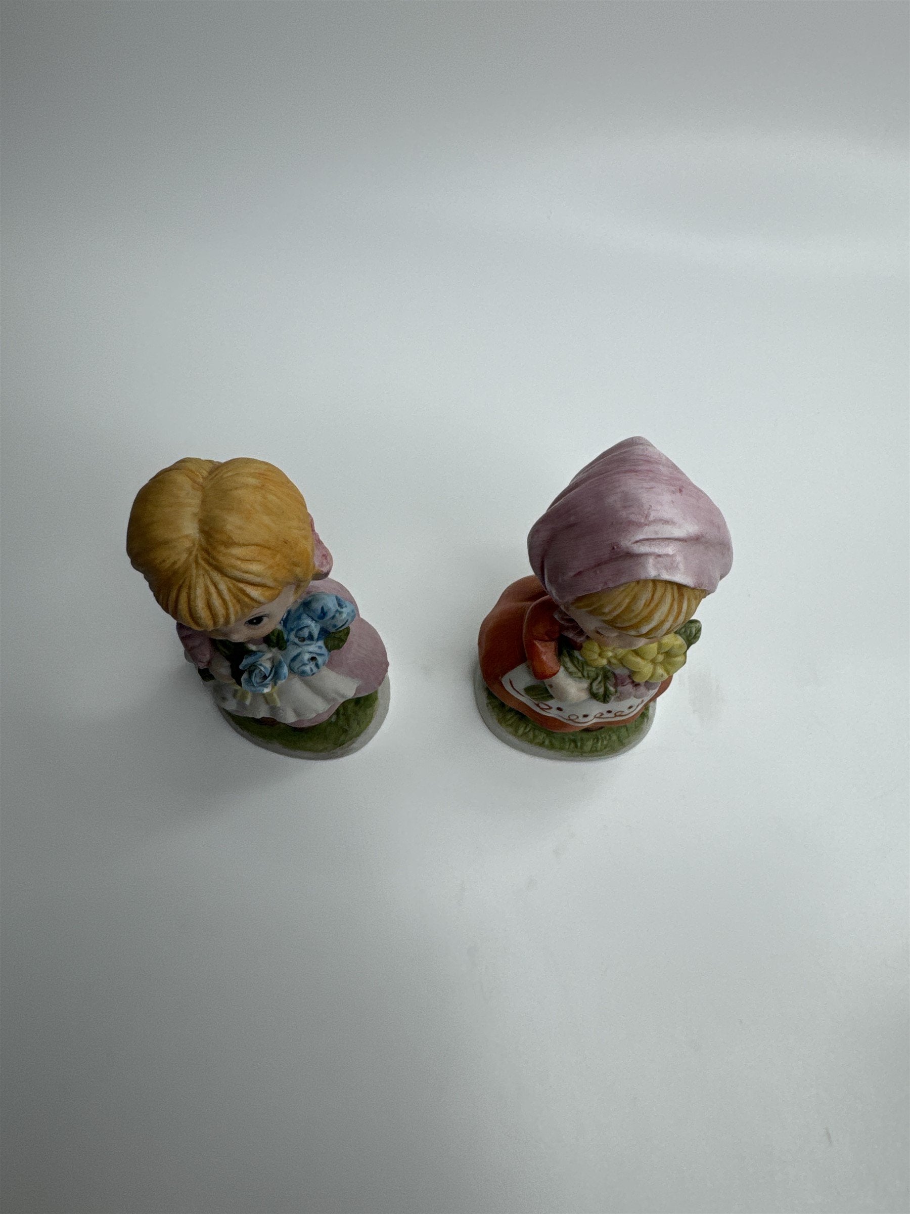 Set of 2 1980 CMA Inc Flower Girl Spring Figurines