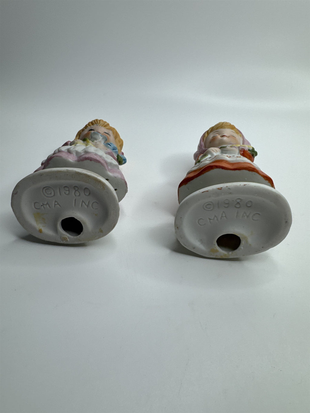 Set of 2 1980 CMA Inc Flower Girl Spring Figurines