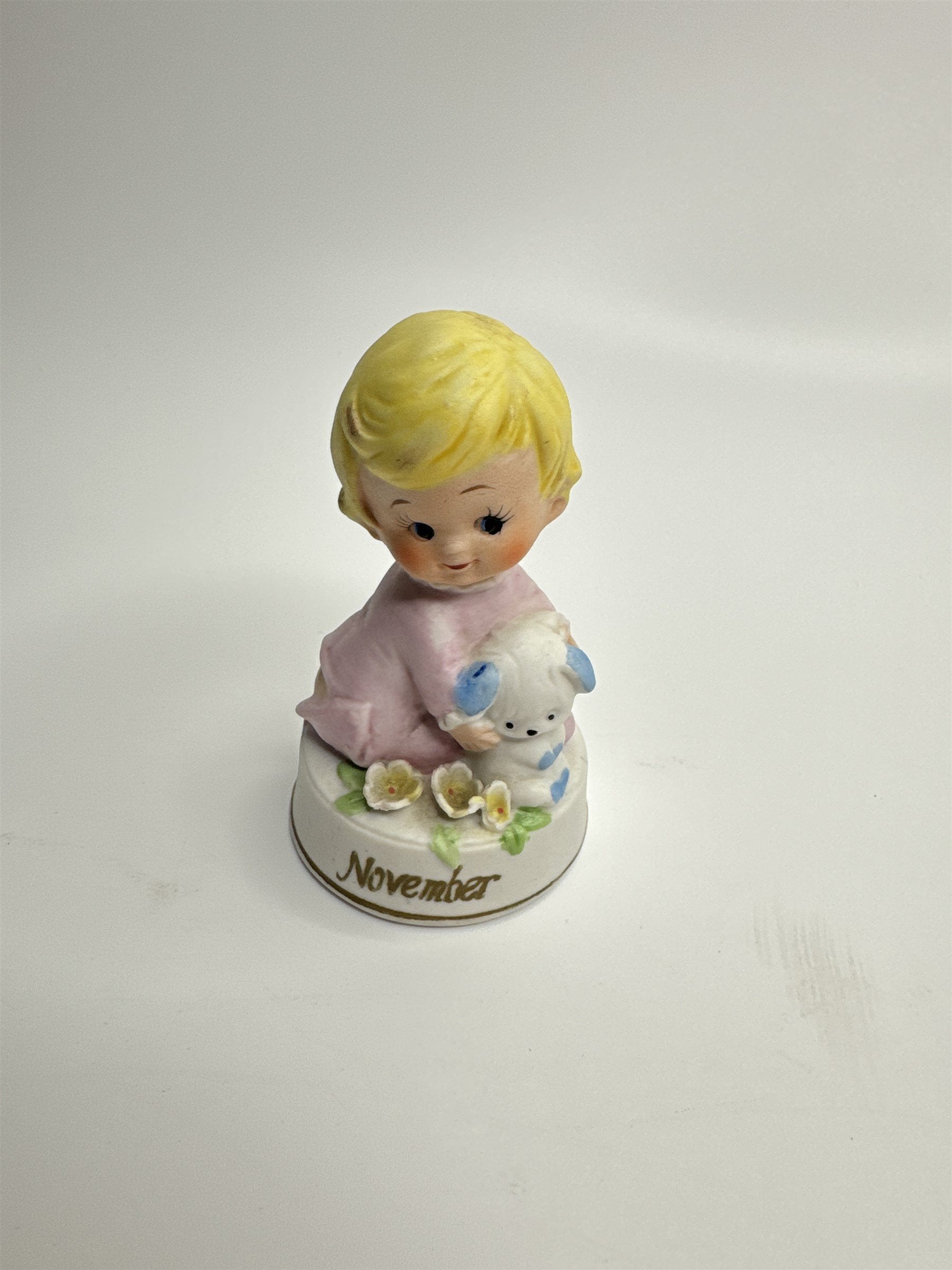 Vintage NAPCO Baby of the Month November Baby Girl Figurine Porcelain C-8978