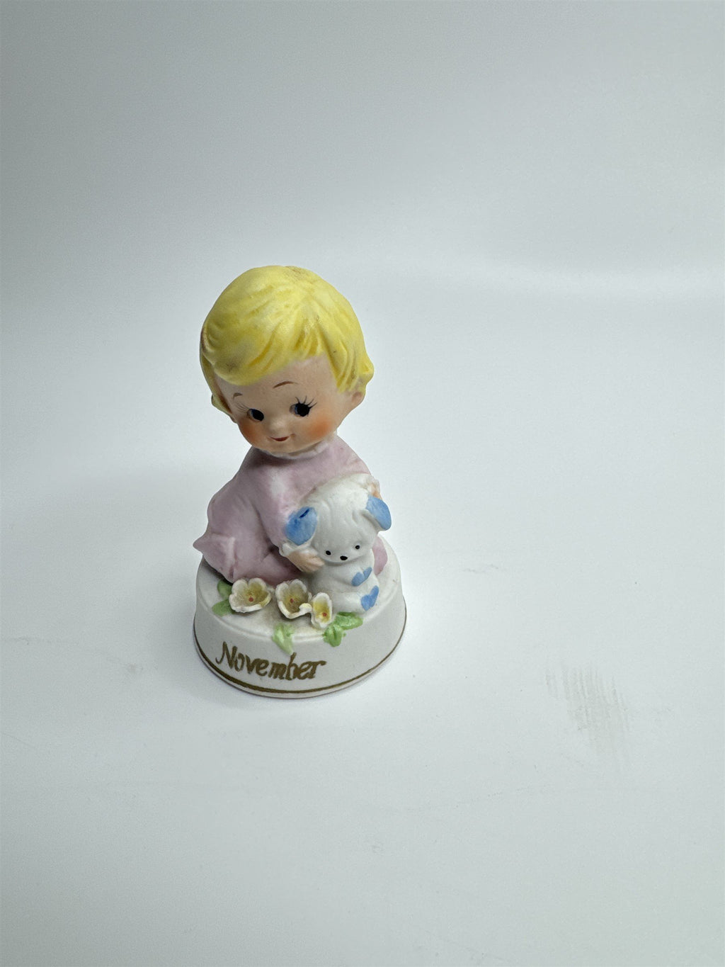 Vintage NAPCO Baby of the Month November Baby Girl Figurine Porcelain C-8978