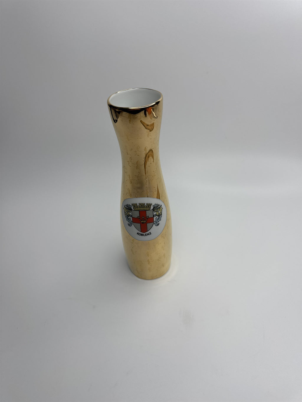 Gold Floral Bud Vase Koblenz Gerold Porzeuak Bavaria PORZELLAN Floral Etch Vase