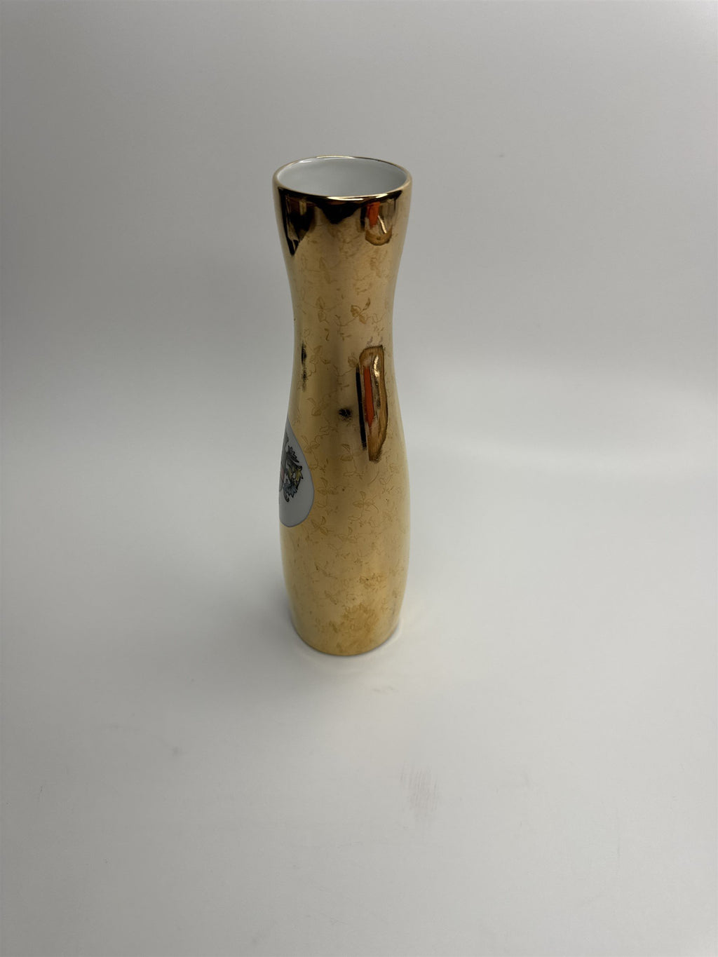 Gold Floral Bud Vase Koblenz Gerold Porzeuak Bavaria PORZELLAN Floral Etch Vase