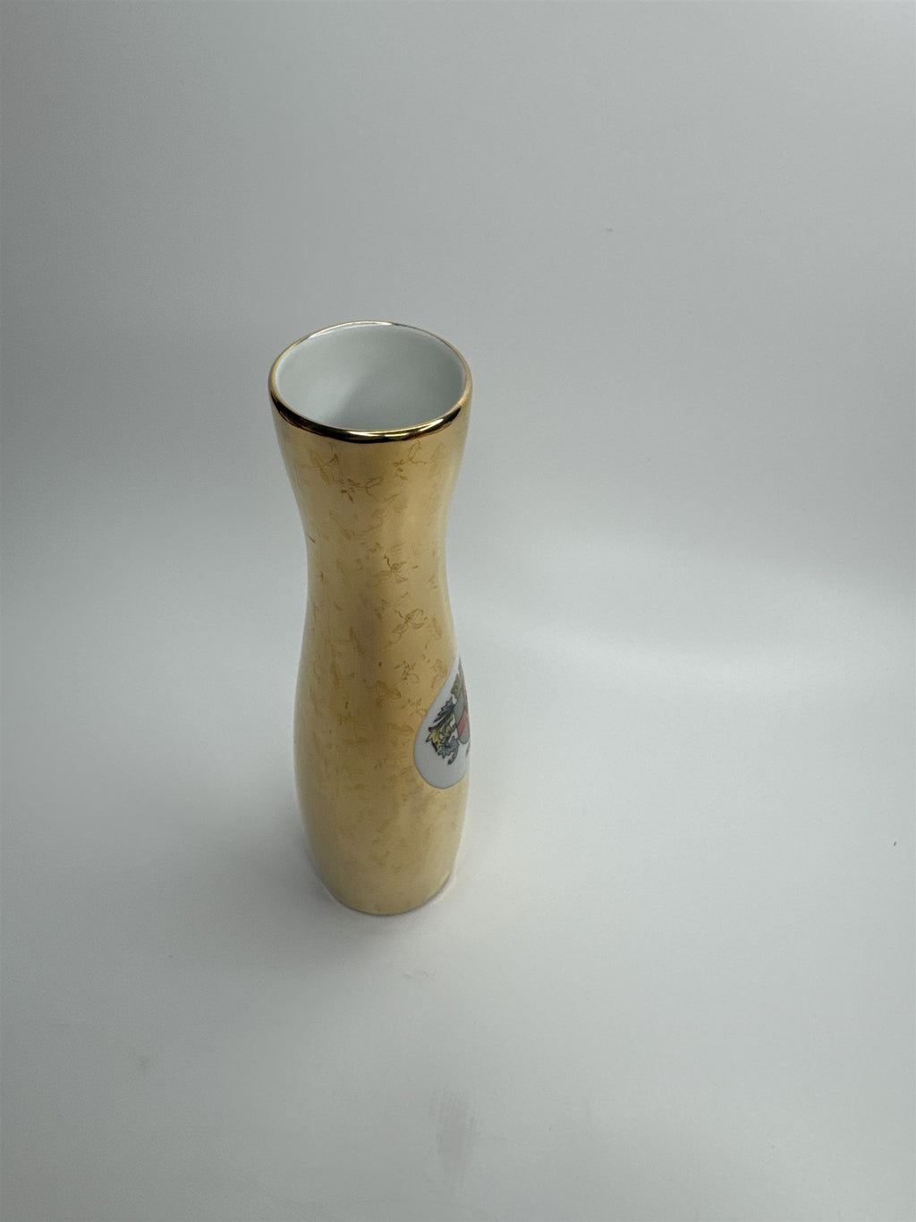 Gold Floral Bud Vase Koblenz Gerold Porzeuak Bavaria PORZELLAN Floral Etch Vase
