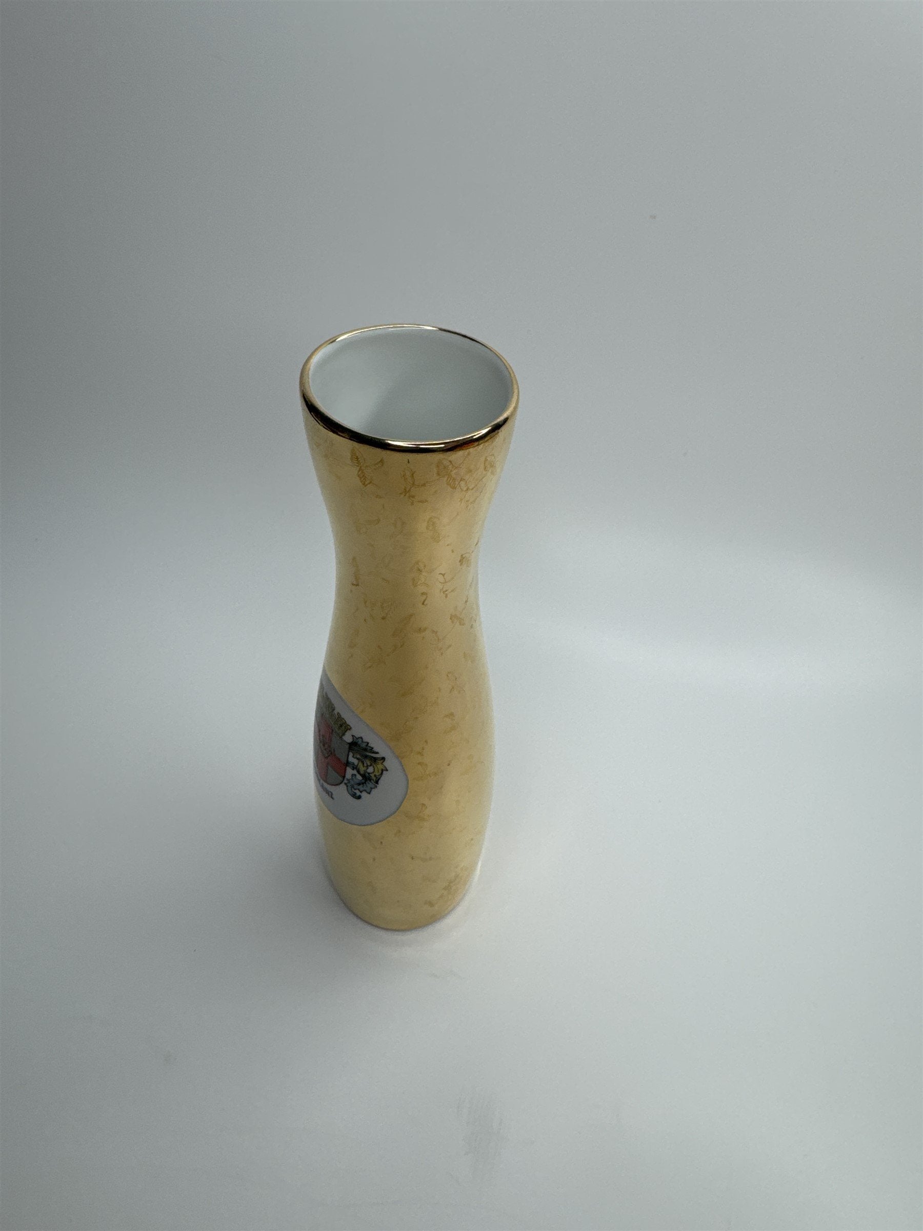 Gold Floral Bud Vase Koblenz Gerold Porzeuak Bavaria PORZELLAN Floral Etch Vase