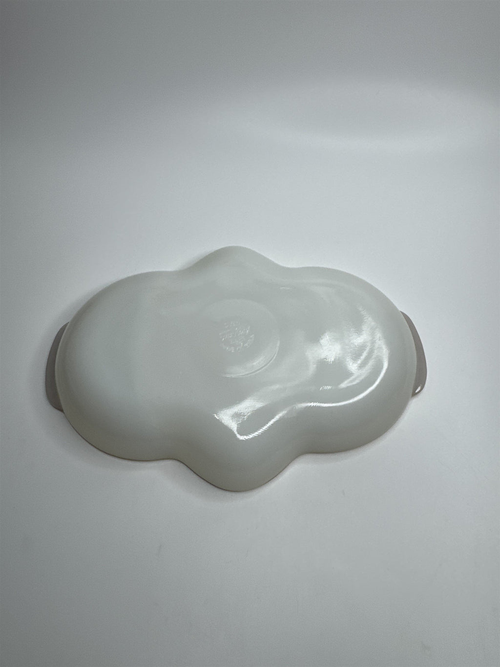 Fire King Oven Ware Divided 3 Section Relish Dish White Milk Glass /w Gold Trim
