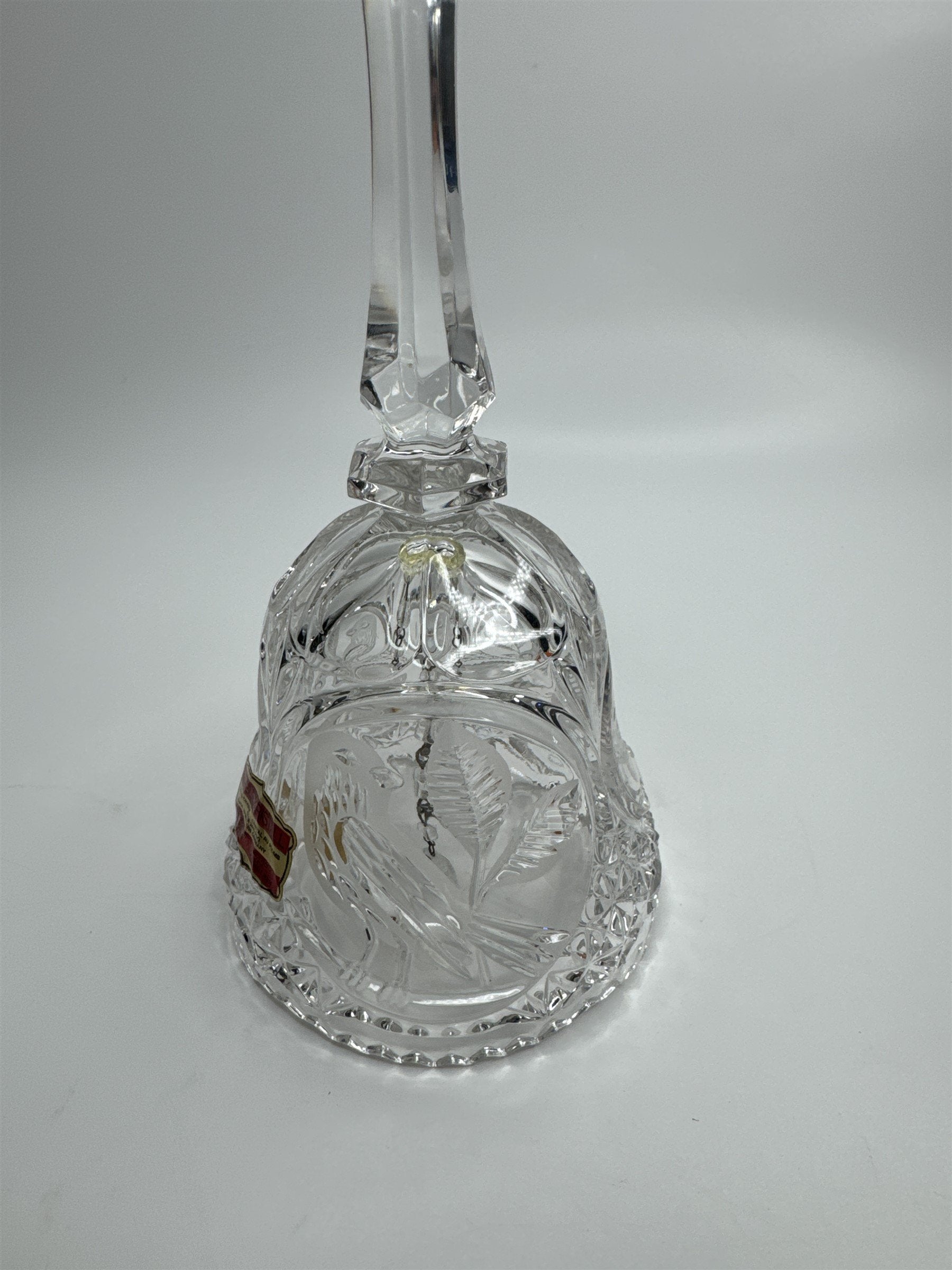 Vintage Echt Bleikristall Cut Lead Crystal Bird and Leaves Crystal Bell Germany