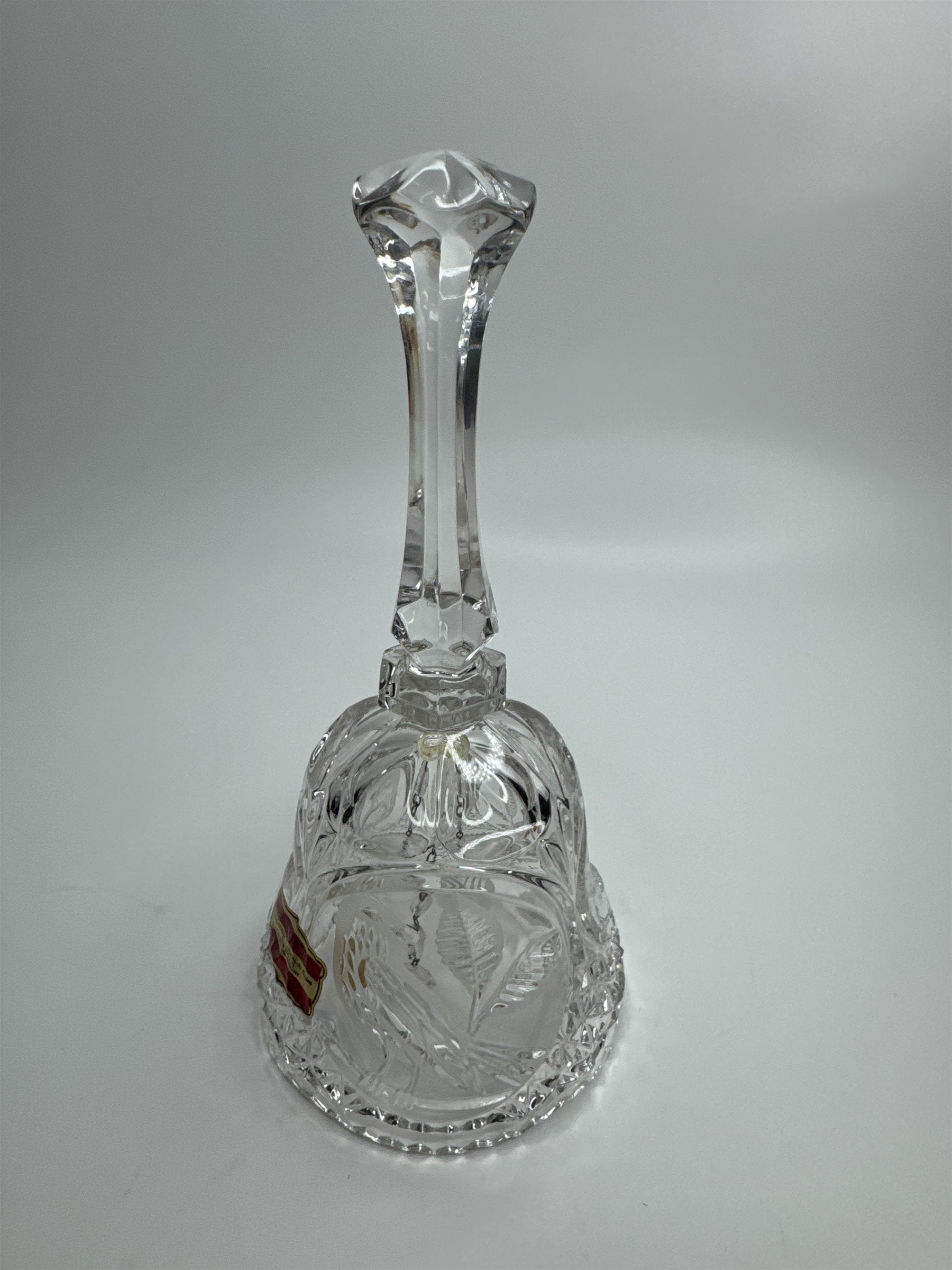 Vintage Echt Bleikristall Cut Lead Crystal Bird and Leaves Crystal Bell Germany