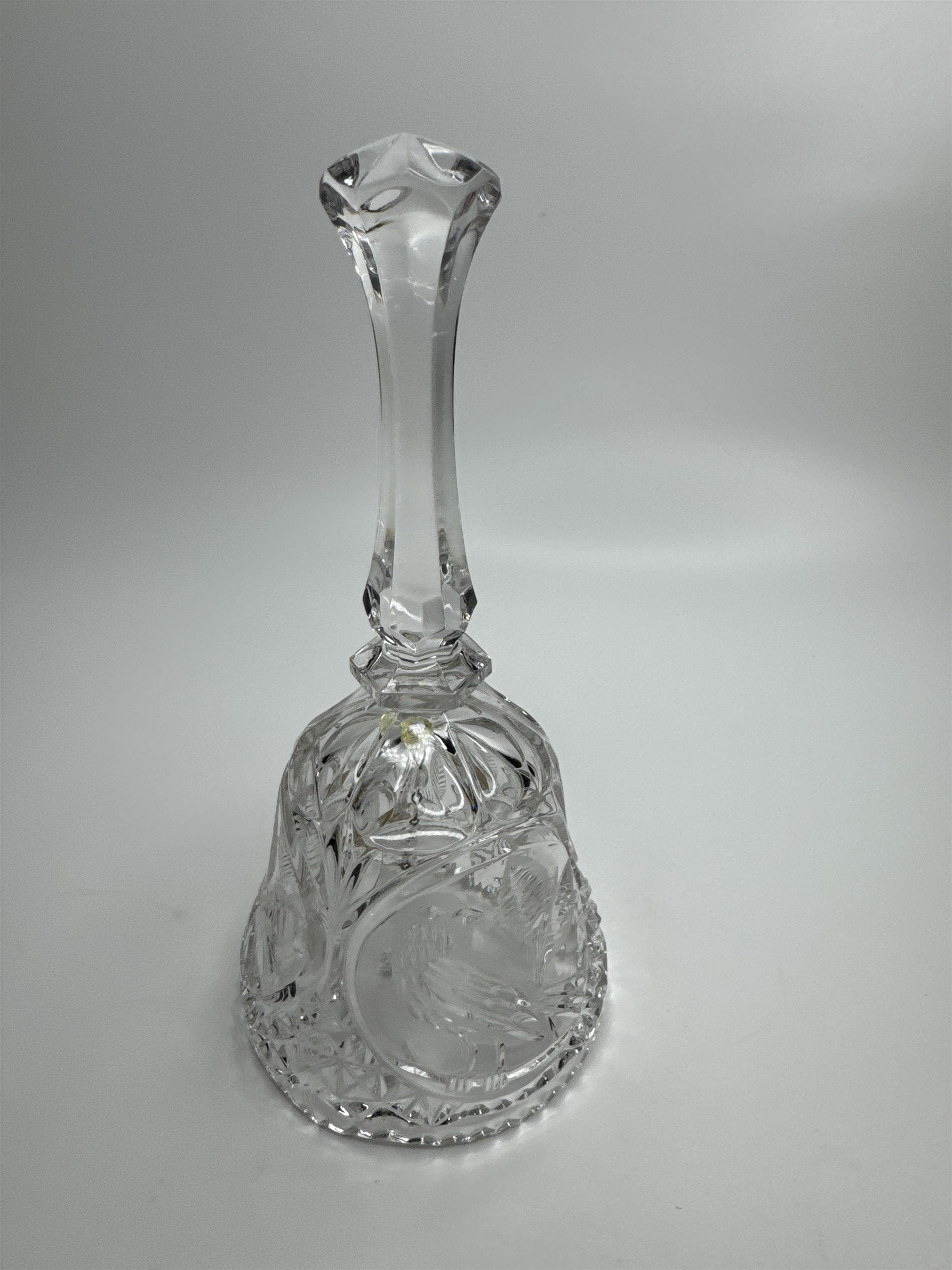 Vintage Echt Bleikristall Cut Lead Crystal Bird and Leaves Crystal Bell Germany