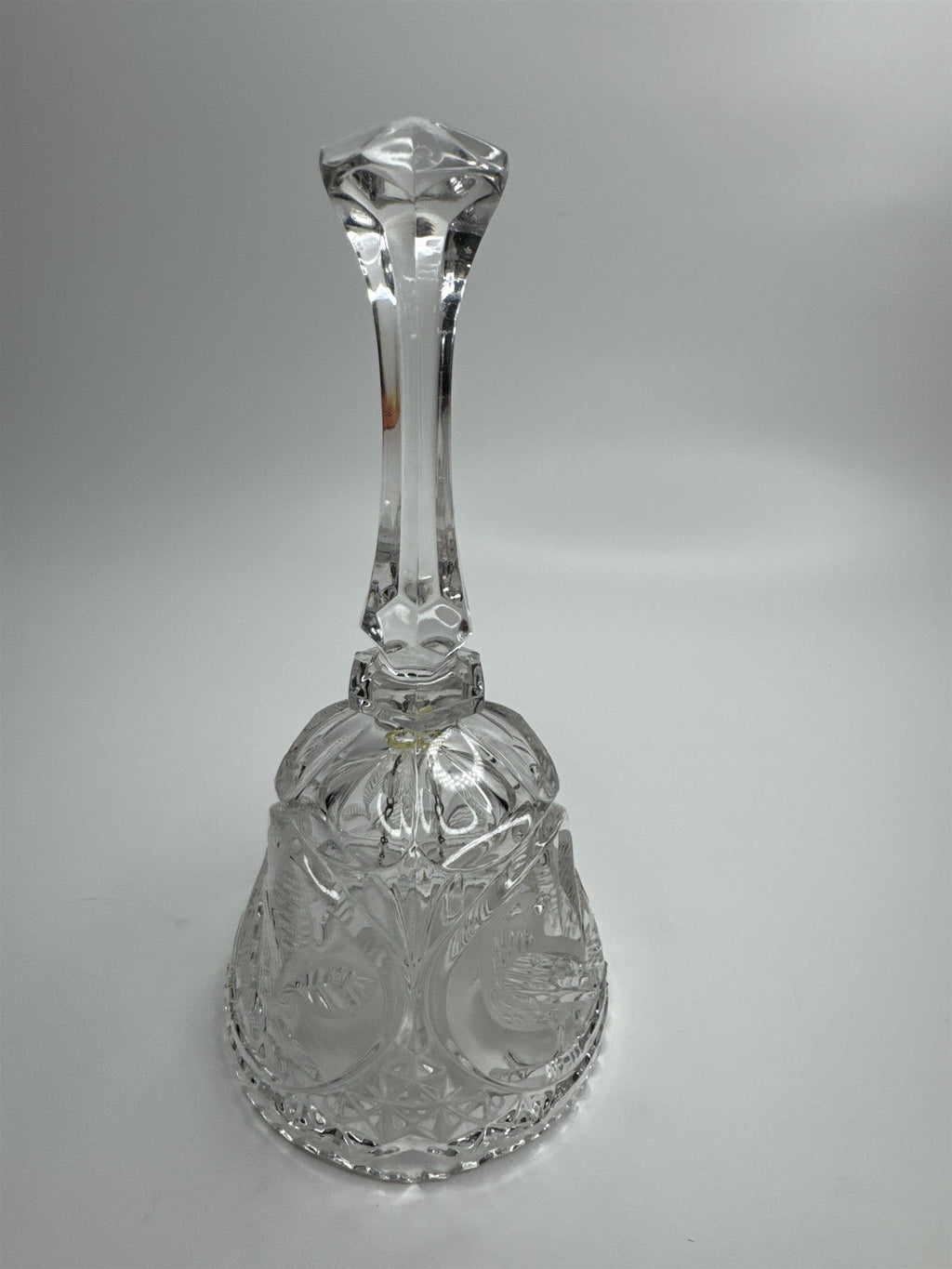 Vintage Echt Bleikristall Cut Lead Crystal Bird and Leaves Crystal Bell Germany