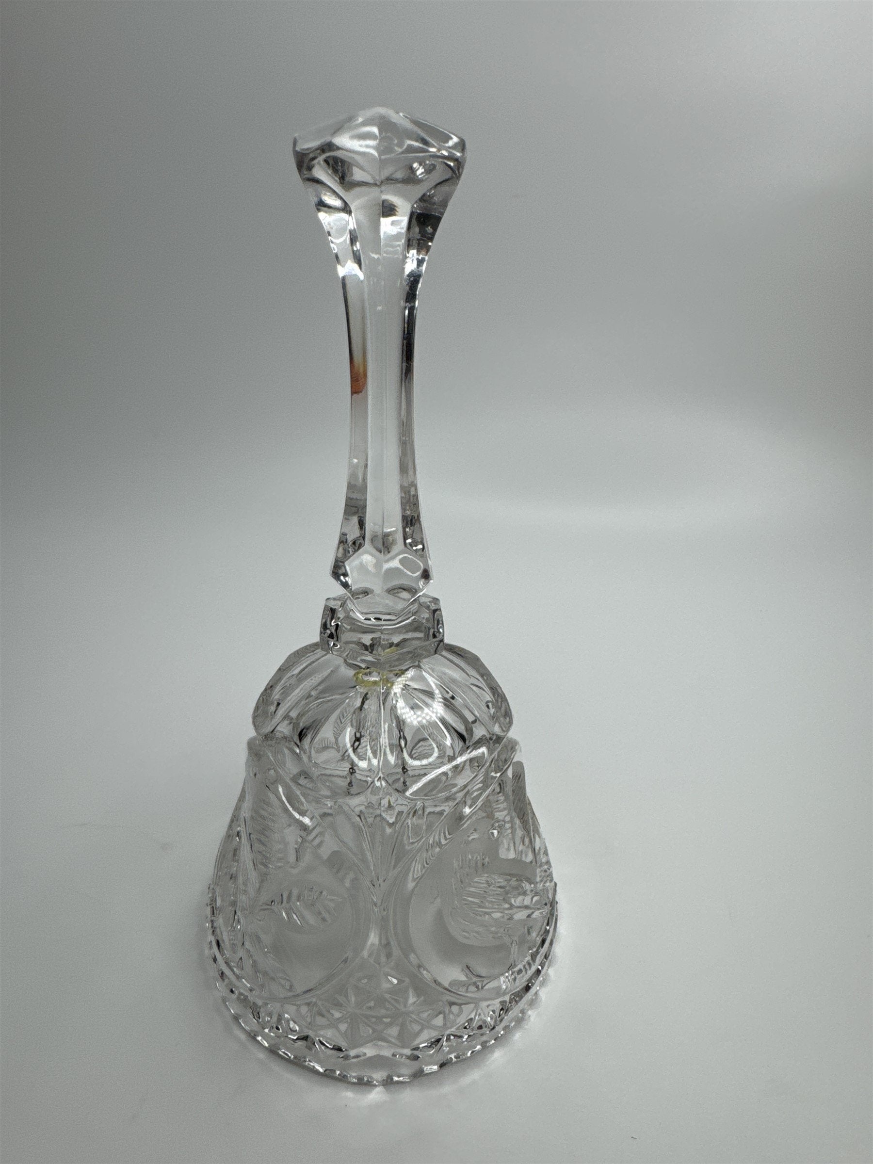 Vintage Echt Bleikristall Cut Lead Crystal Bird and Leaves Crystal Bell Germany