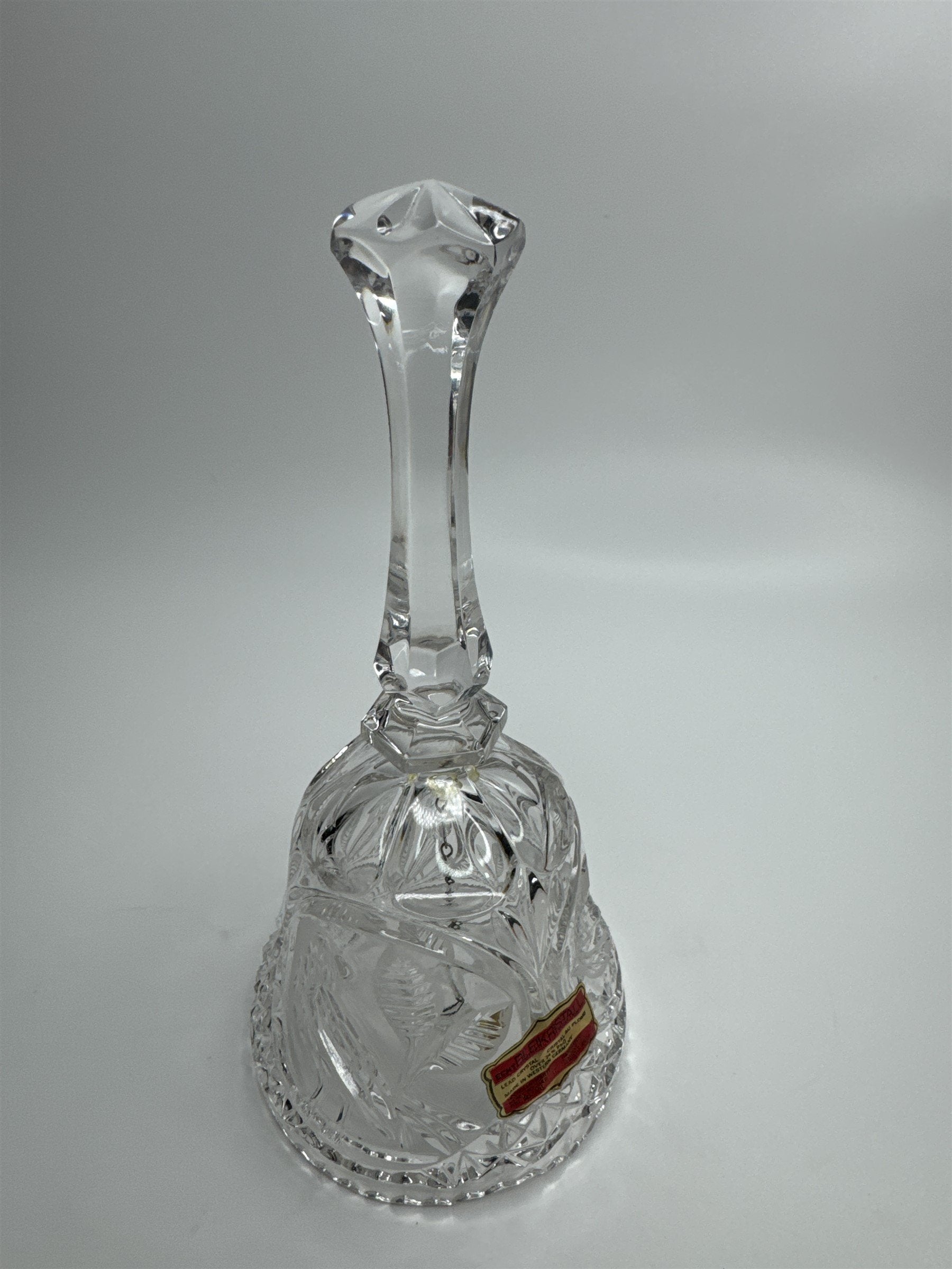 Vintage Echt Bleikristall Cut Lead Crystal Bird and Leaves Crystal Bell Germany