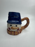 WCL 3D Vintage Large Ceramic Christmas Snowman Coffee Cup Mug Holiday Crazing