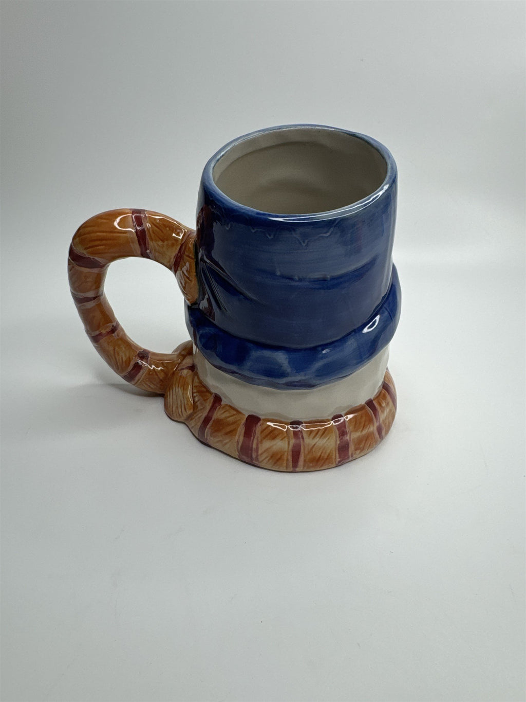 WCL 3D Vintage Large Ceramic Christmas Snowman Coffee Cup Mug Holiday Crazing