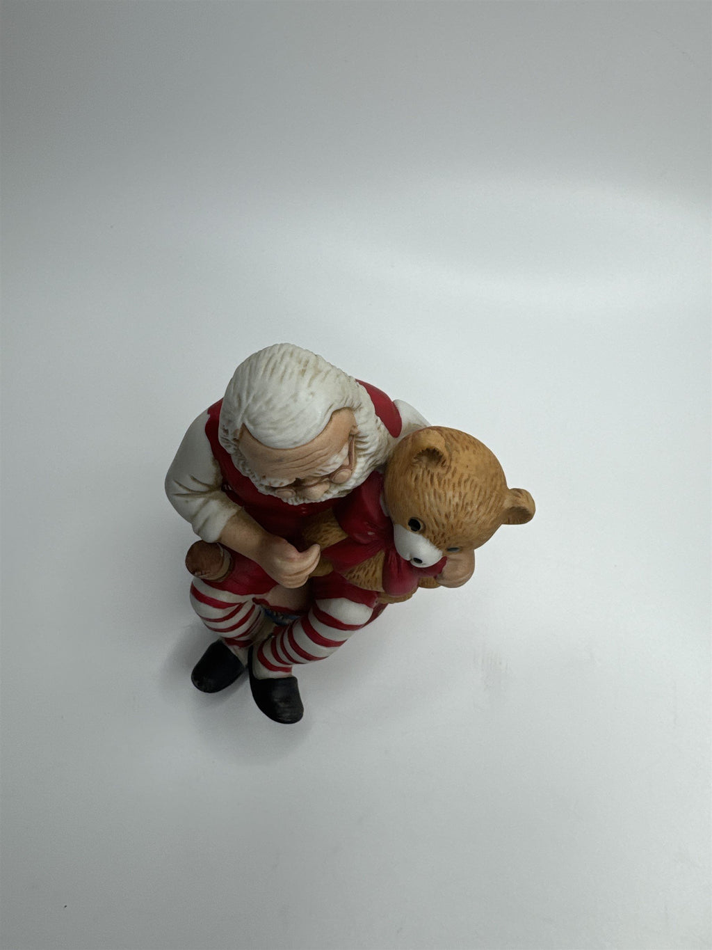 Vintage Silvestri Santa Claus Teddy Bear Drum Music Box Plays SILENT NIGHT
