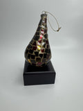 Vintage Teardrop Mosaic Crackle Glass Christmas Ornament