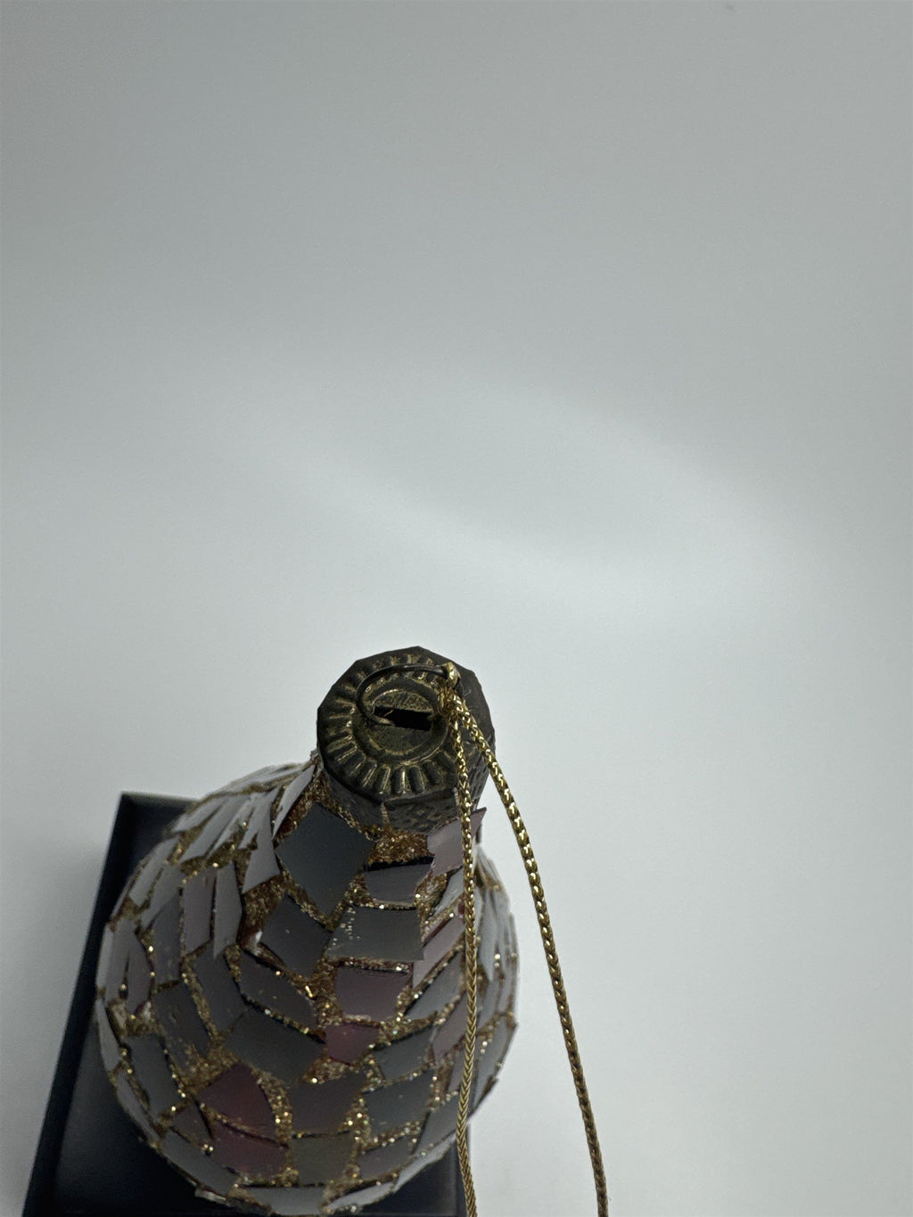 Vintage Teardrop Mosaic Crackle Glass Christmas Ornament