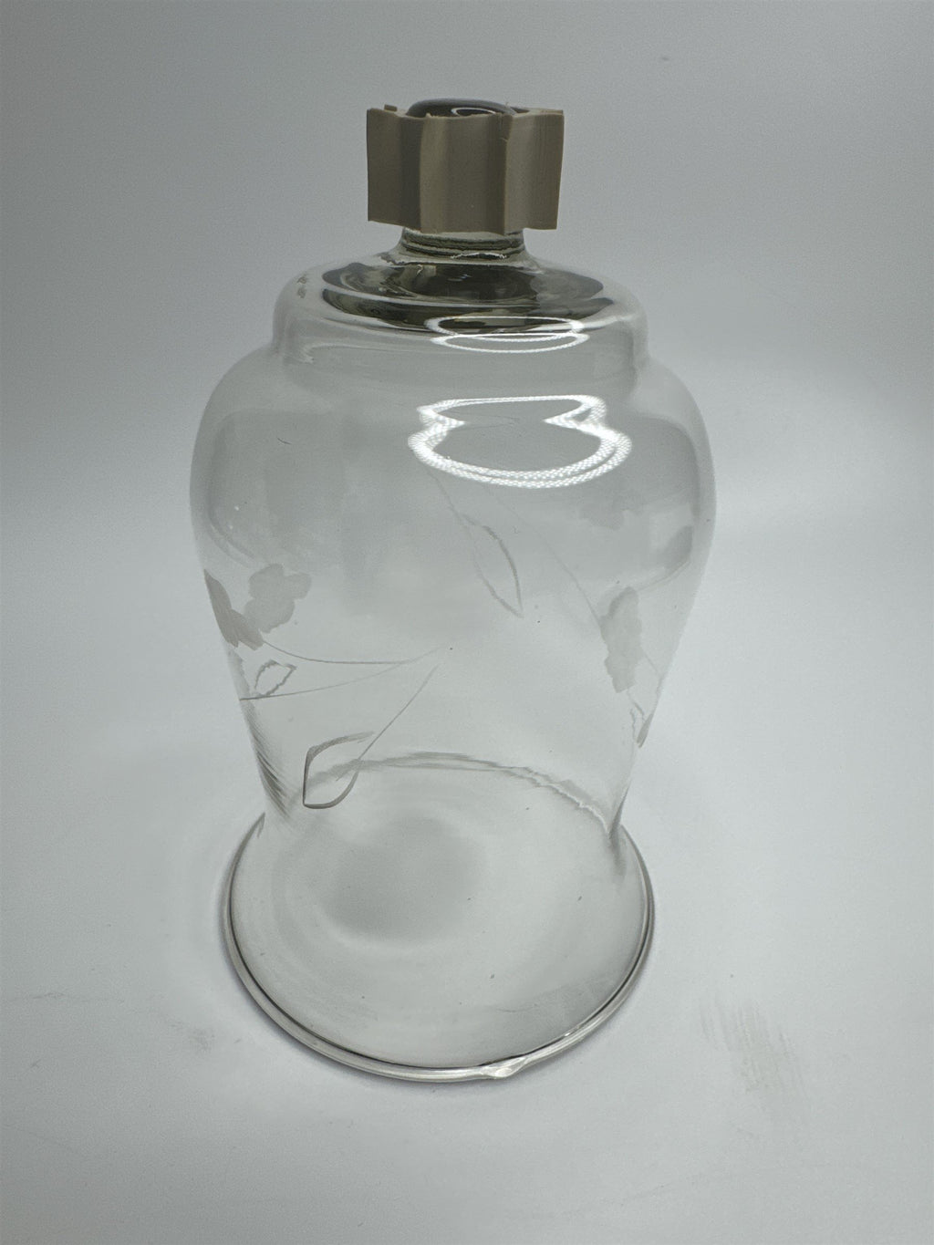 Vintage Home Interiors Peg Votive Candle Holder Etched Floral *Cracked/Scratched