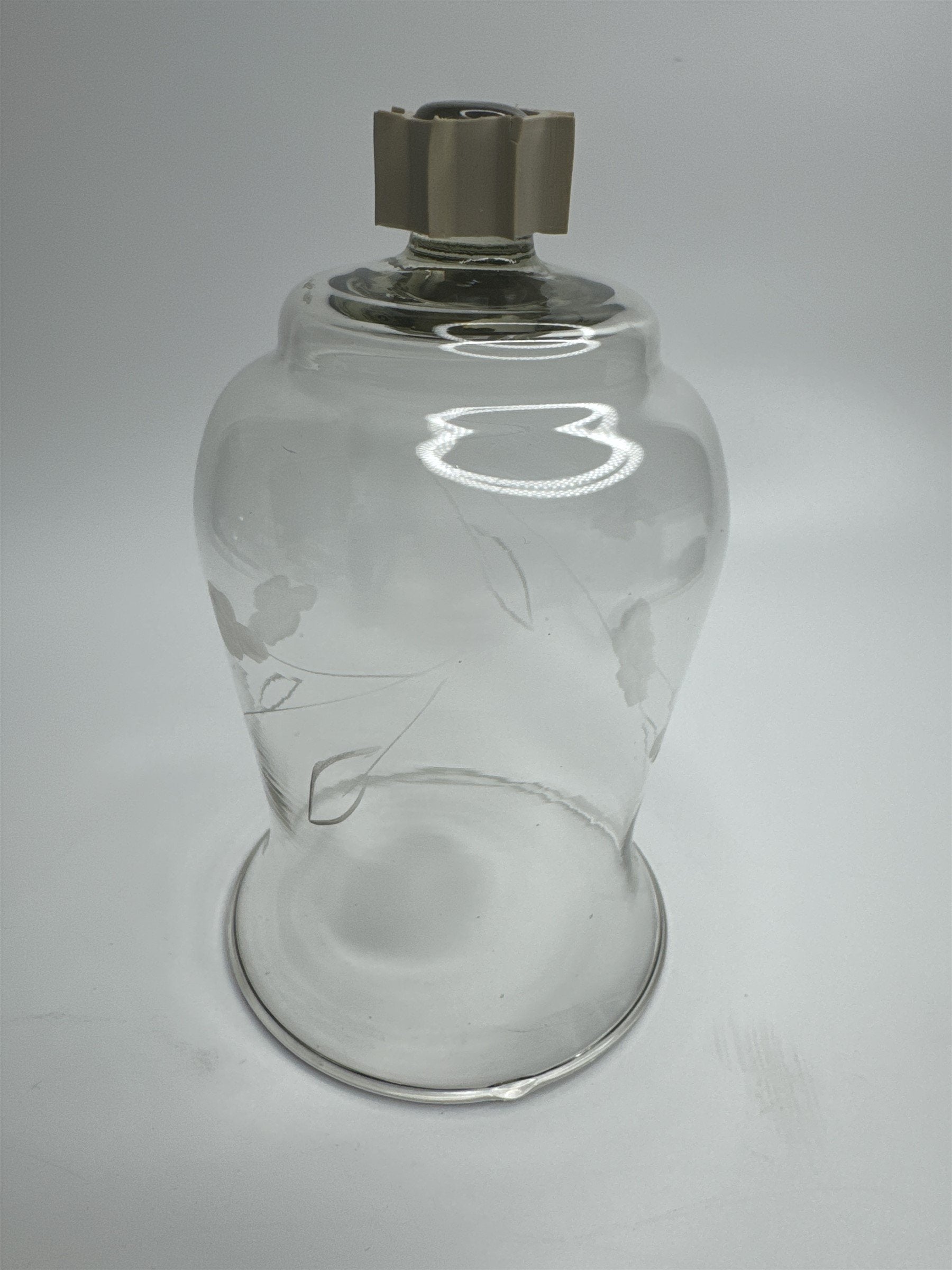 Vintage Home Interiors Peg Votive Candle Holder Etched Floral *Cracked/Scratched