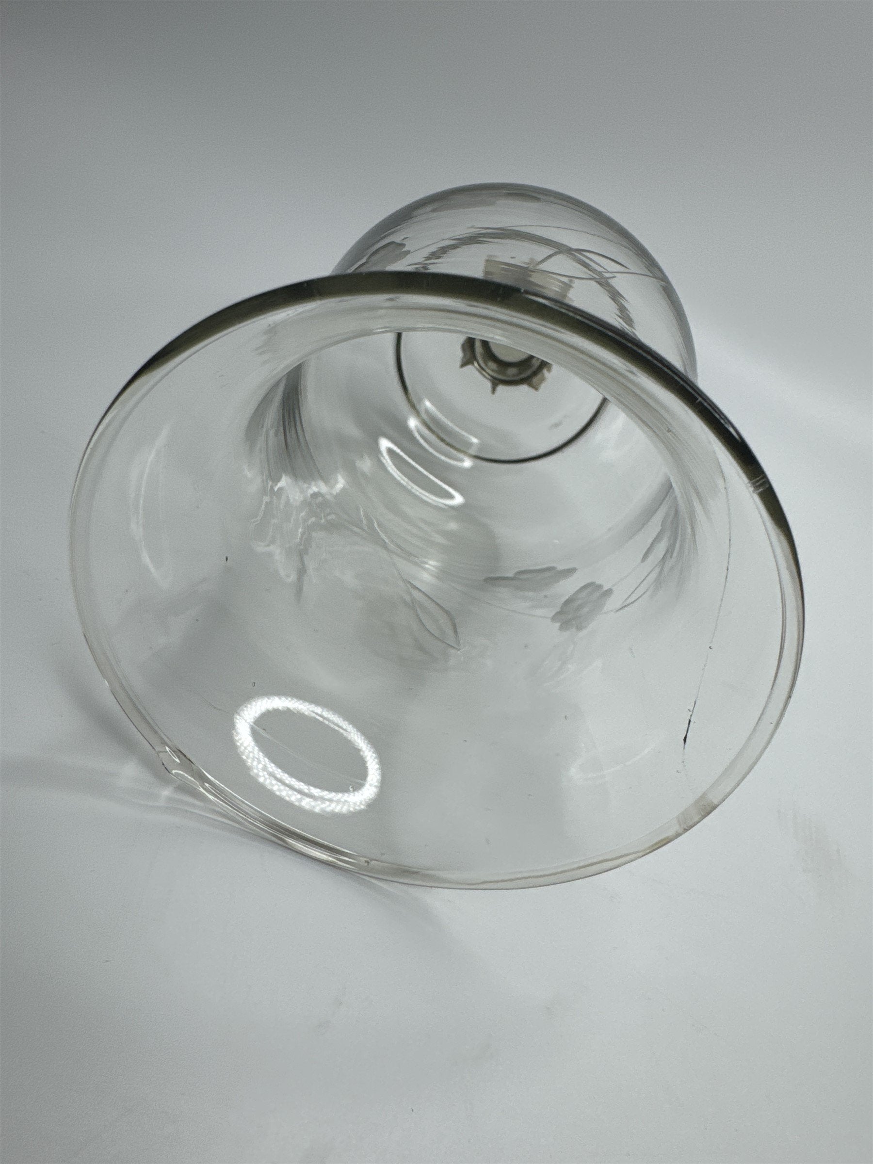 Vintage Home Interiors Peg Votive Candle Holder Etched Floral *Cracked/Scratched