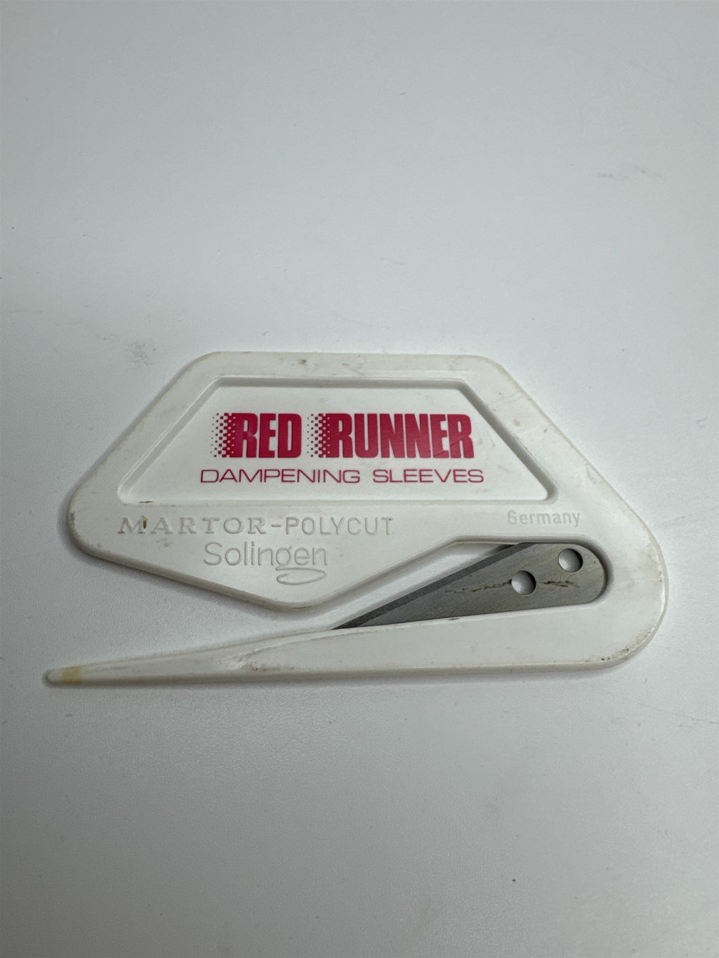 Vintage Red Runner Letter Opener Martor-Polycut Colingen Germany Advertising