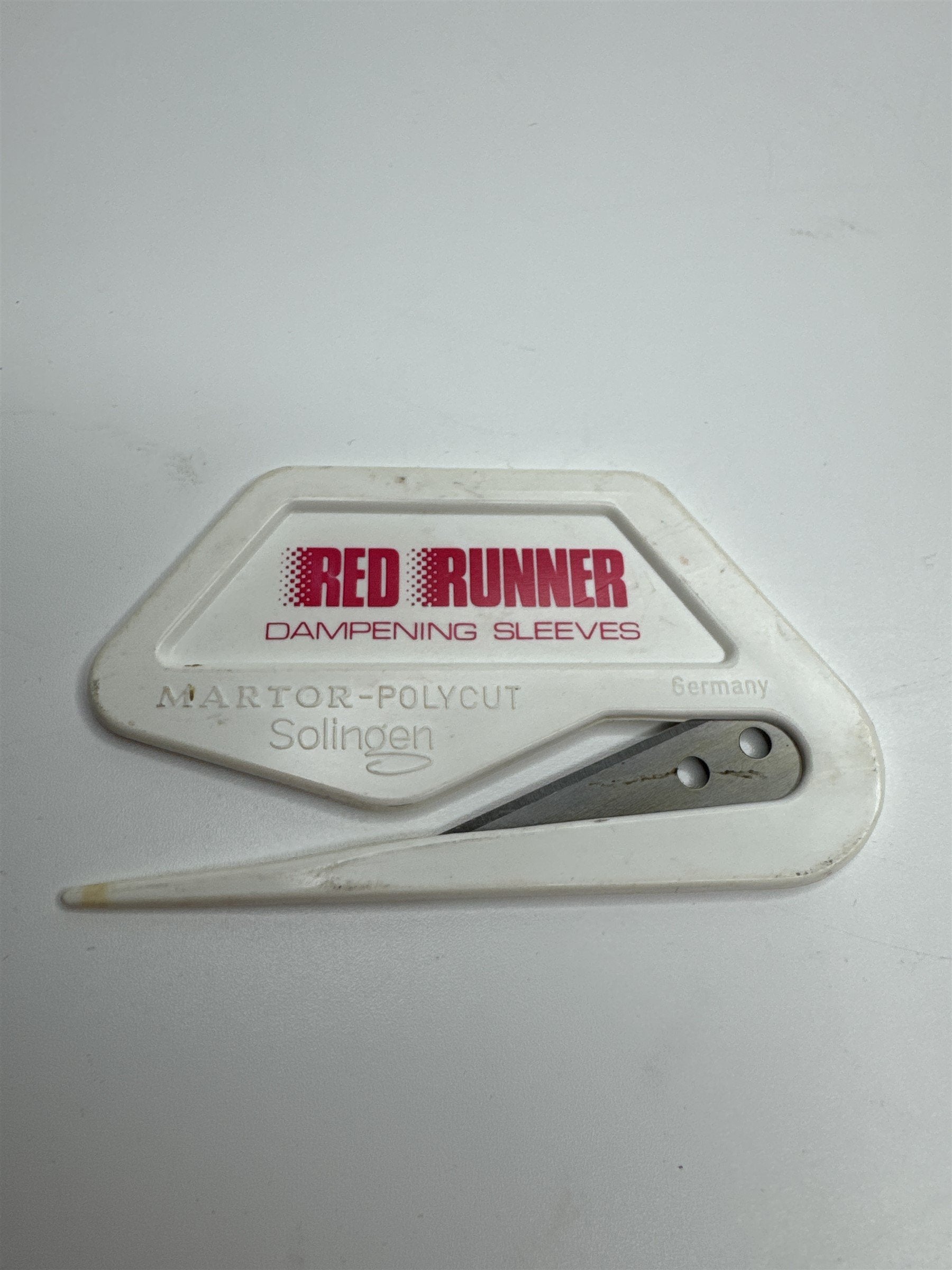 Vintage Red Runner Letter Opener Martor-Polycut Colingen Germany Advertising