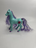 Vintage 1996 Magic Touch Pony MGA-44 Crystalia Blue Pony Purple Hair Present