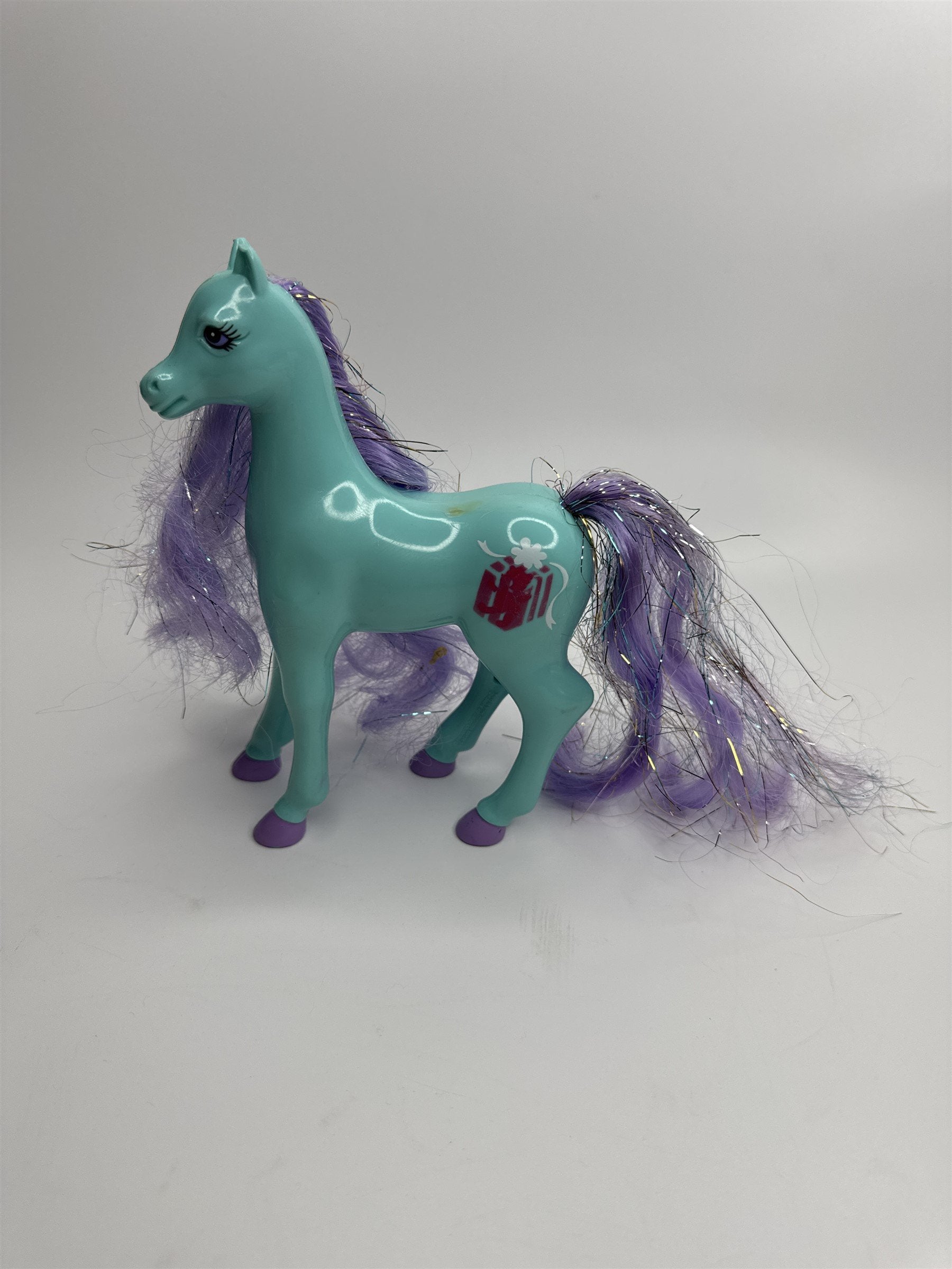 Vintage 1996 Magic Touch Pony MGA-44 Crystalia Blue Pony Purple Hair Present