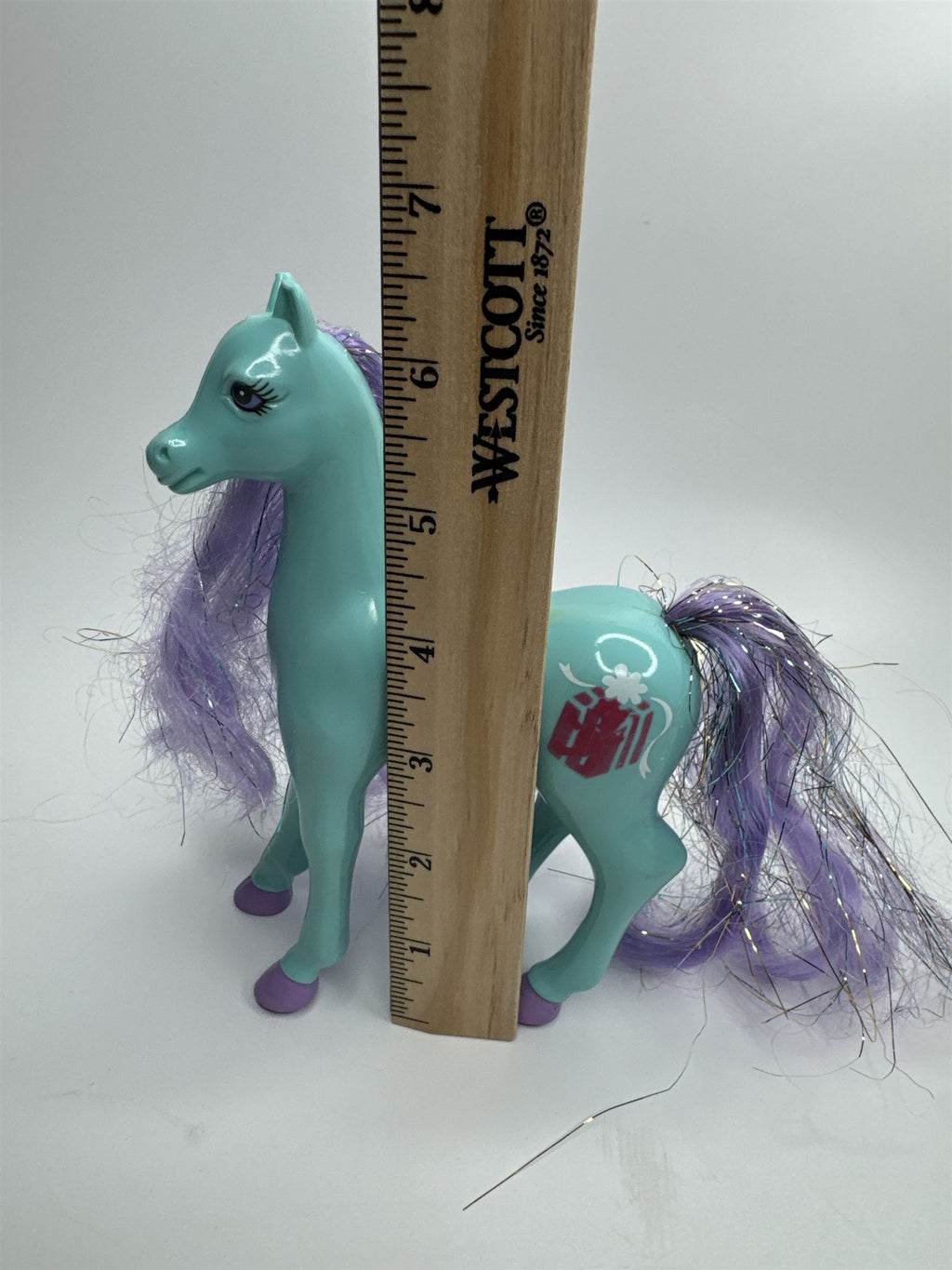 Vintage 1996 Magic Touch Pony MGA-44 Crystalia Blue Pony Purple Hair Present