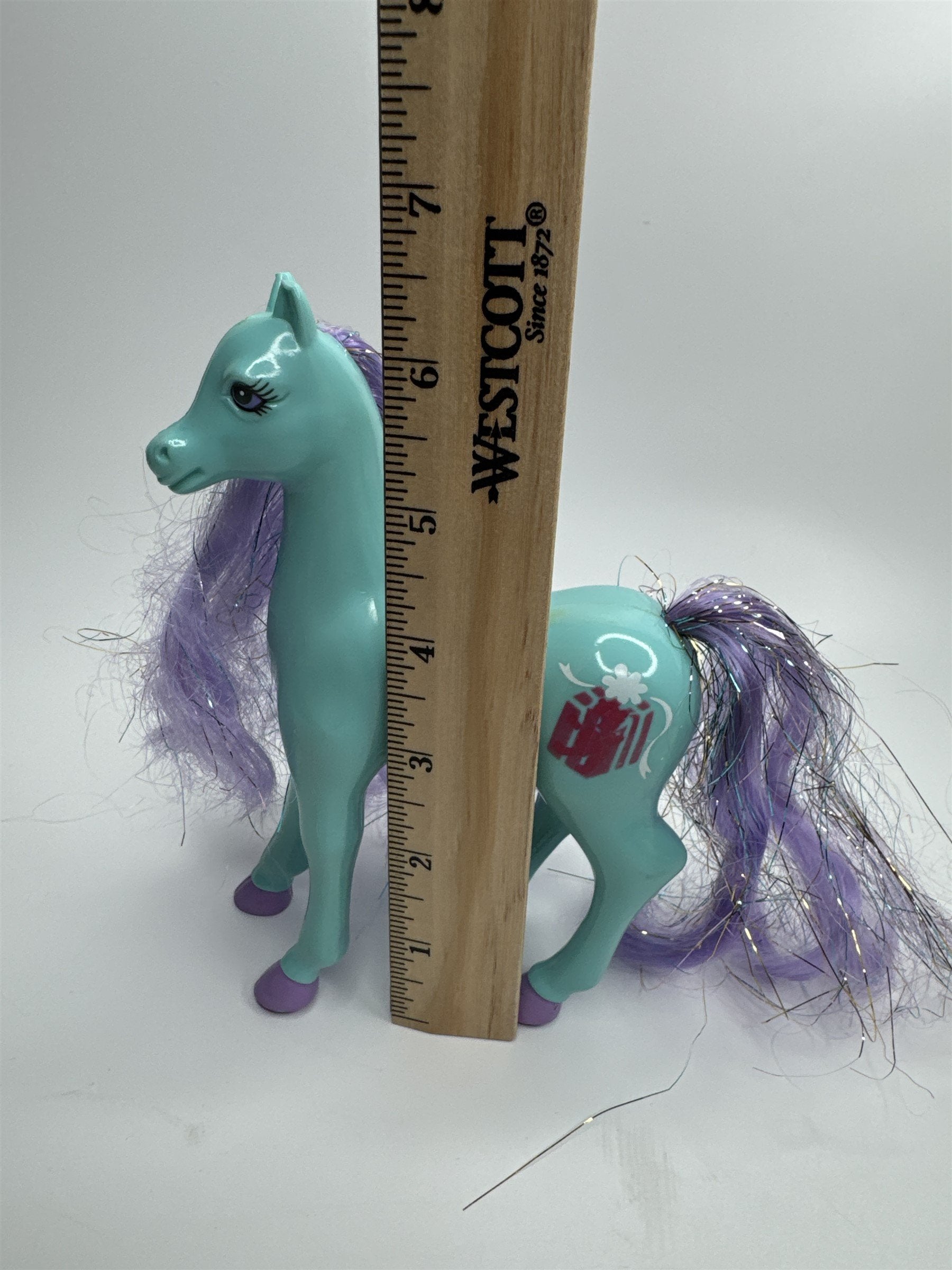 Vintage 1996 Magic Touch Pony MGA-44 Crystalia Blue Pony Purple Hair Present