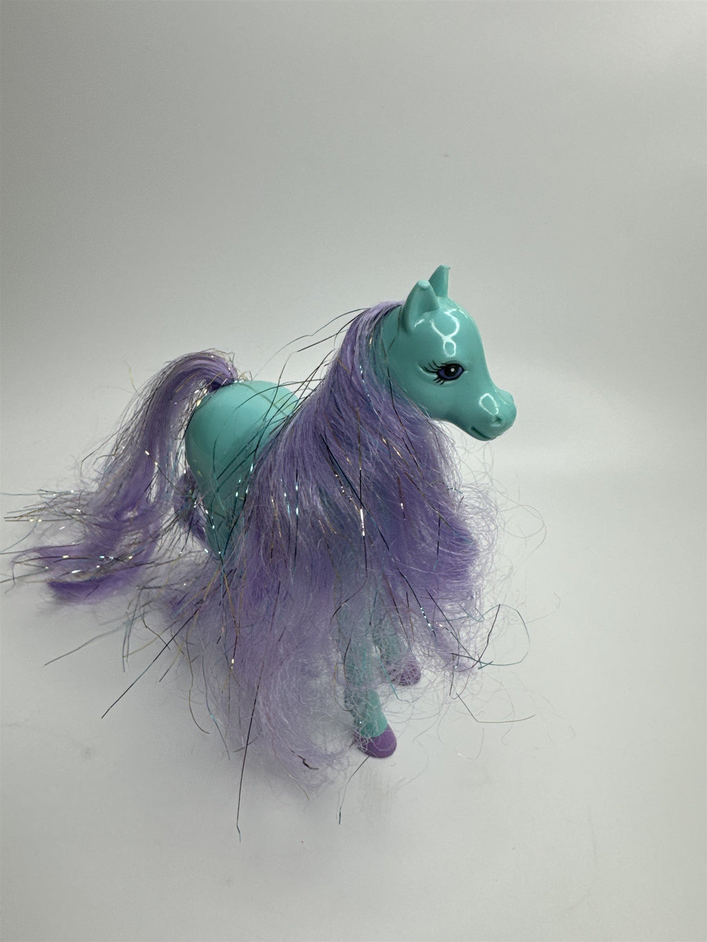 Vintage 1996 Magic Touch Pony MGA-44 Crystalia Blue Pony Purple Hair Present