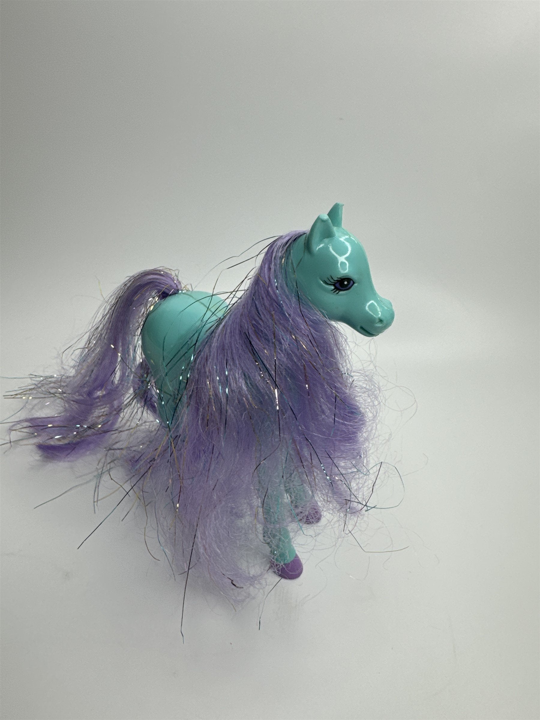 Vintage 1996 Magic Touch Pony MGA-44 Crystalia Blue Pony Purple Hair Present