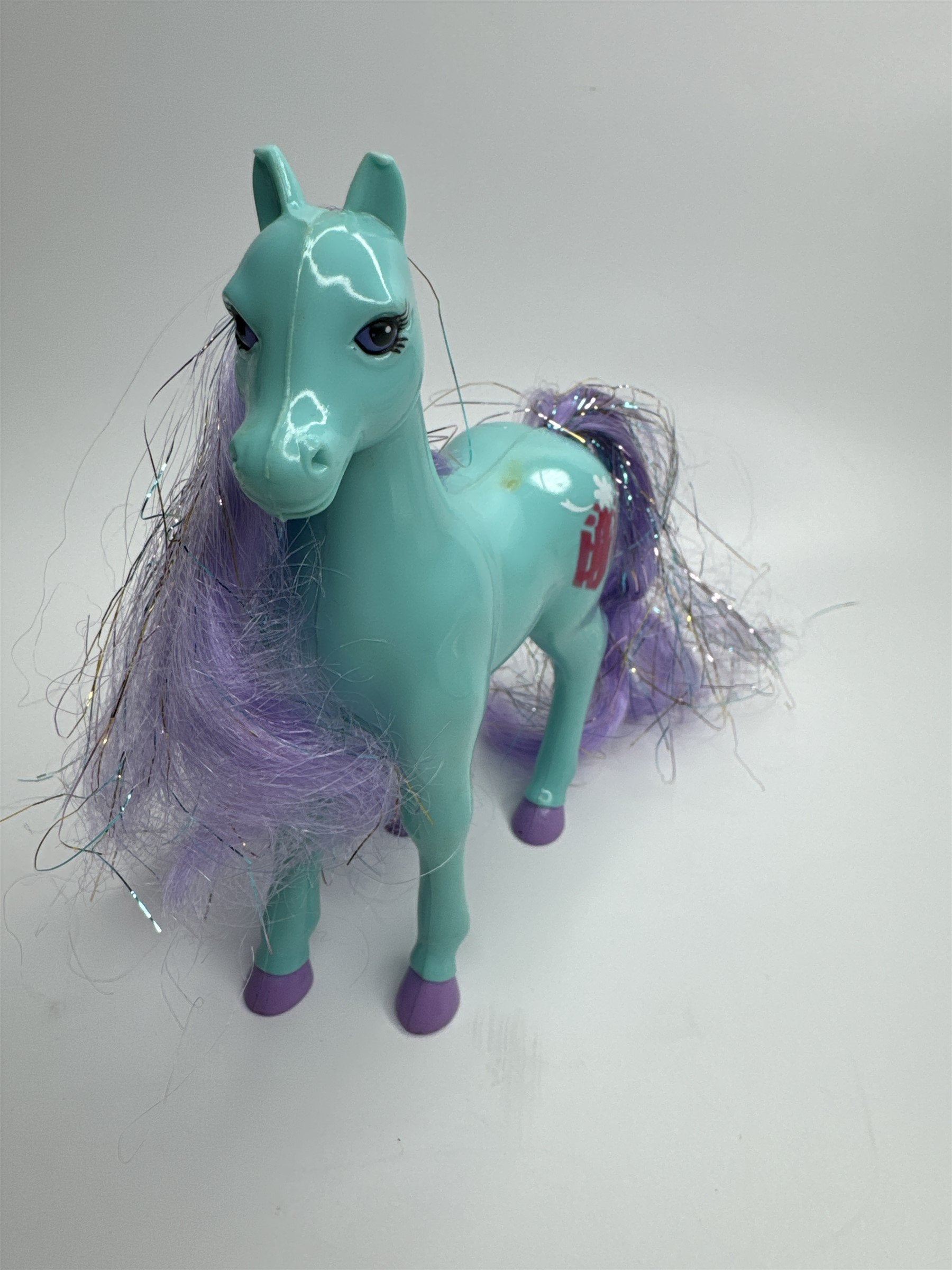 Vintage 1996 Magic Touch Pony MGA-44 Crystalia Blue Pony Purple Hair Present