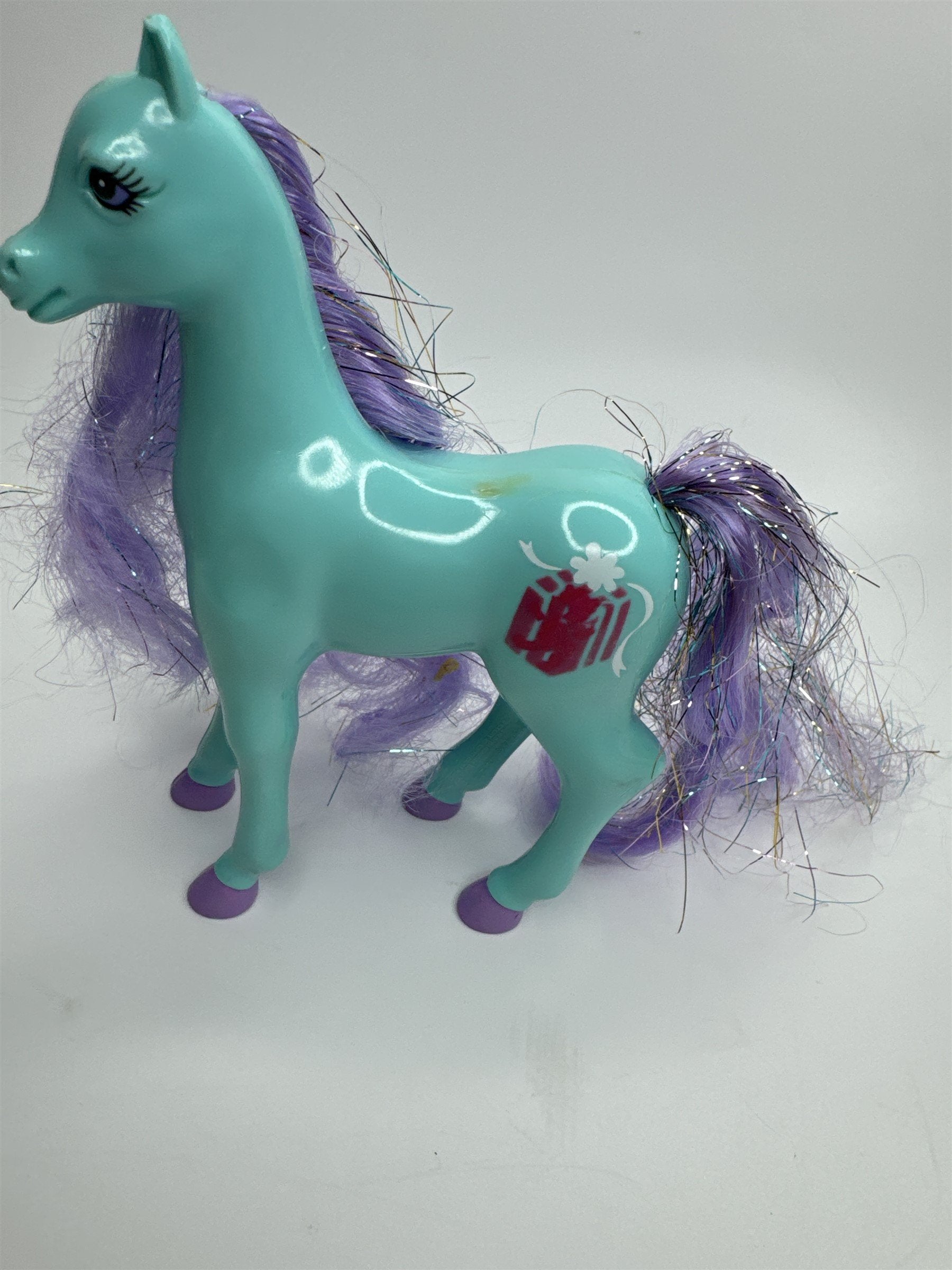 Vintage 1996 Magic Touch Pony MGA-44 Crystalia Blue Pony Purple Hair Present