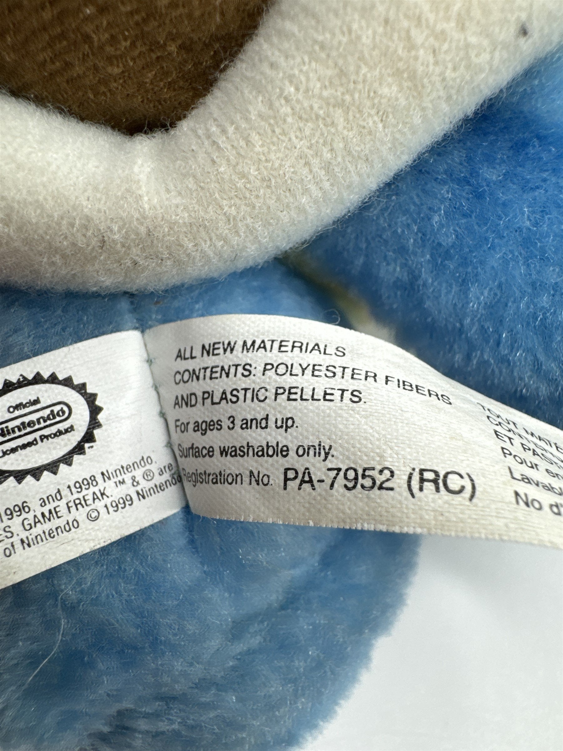 Vintage Nintendo Pokemon Blastoise 10" Plush 1999 Turtle Water Stuffed Animal