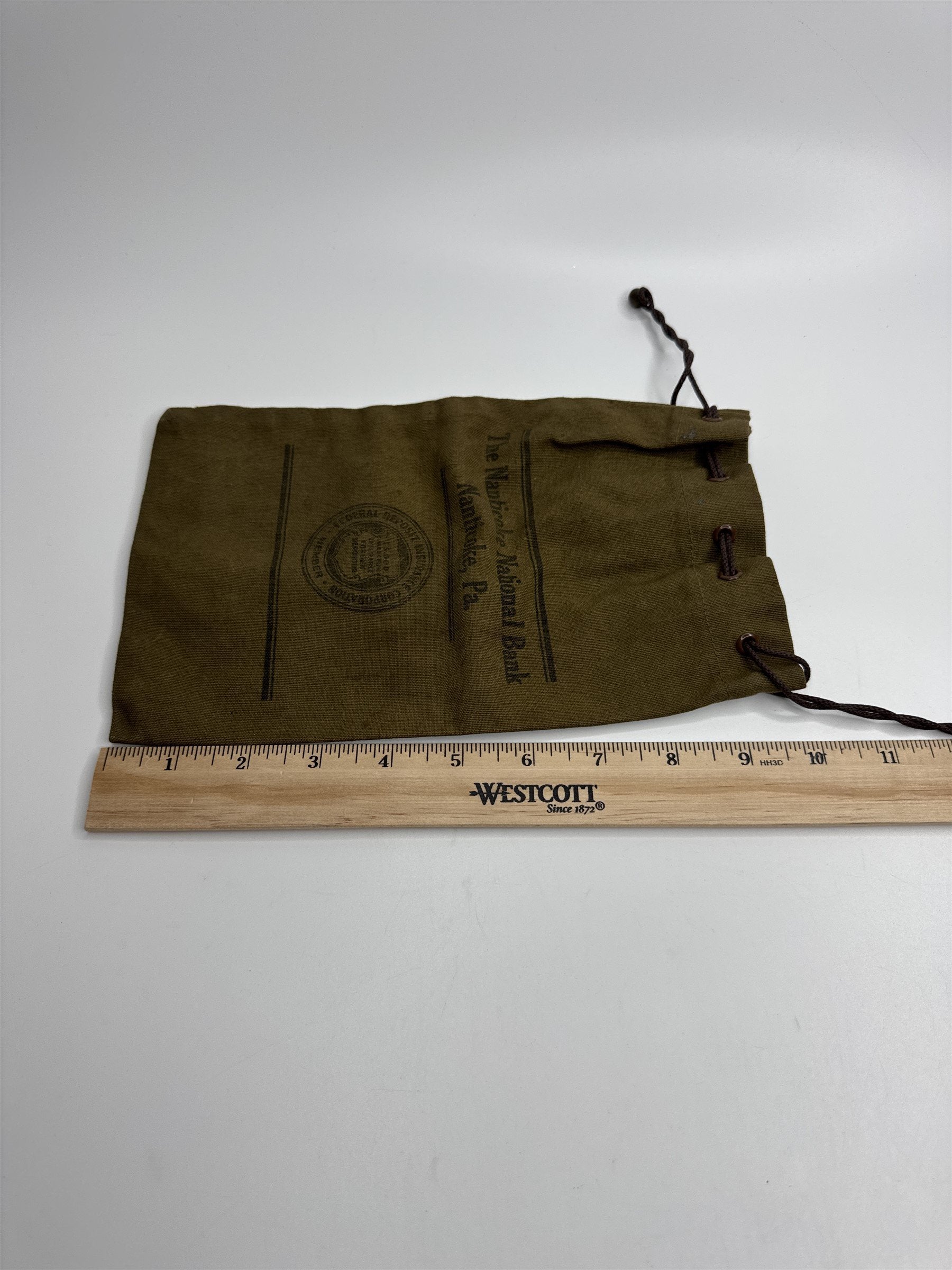 Vtg Nanticoke National Bank PA Cloth Money Deposit Bag Memorabilia