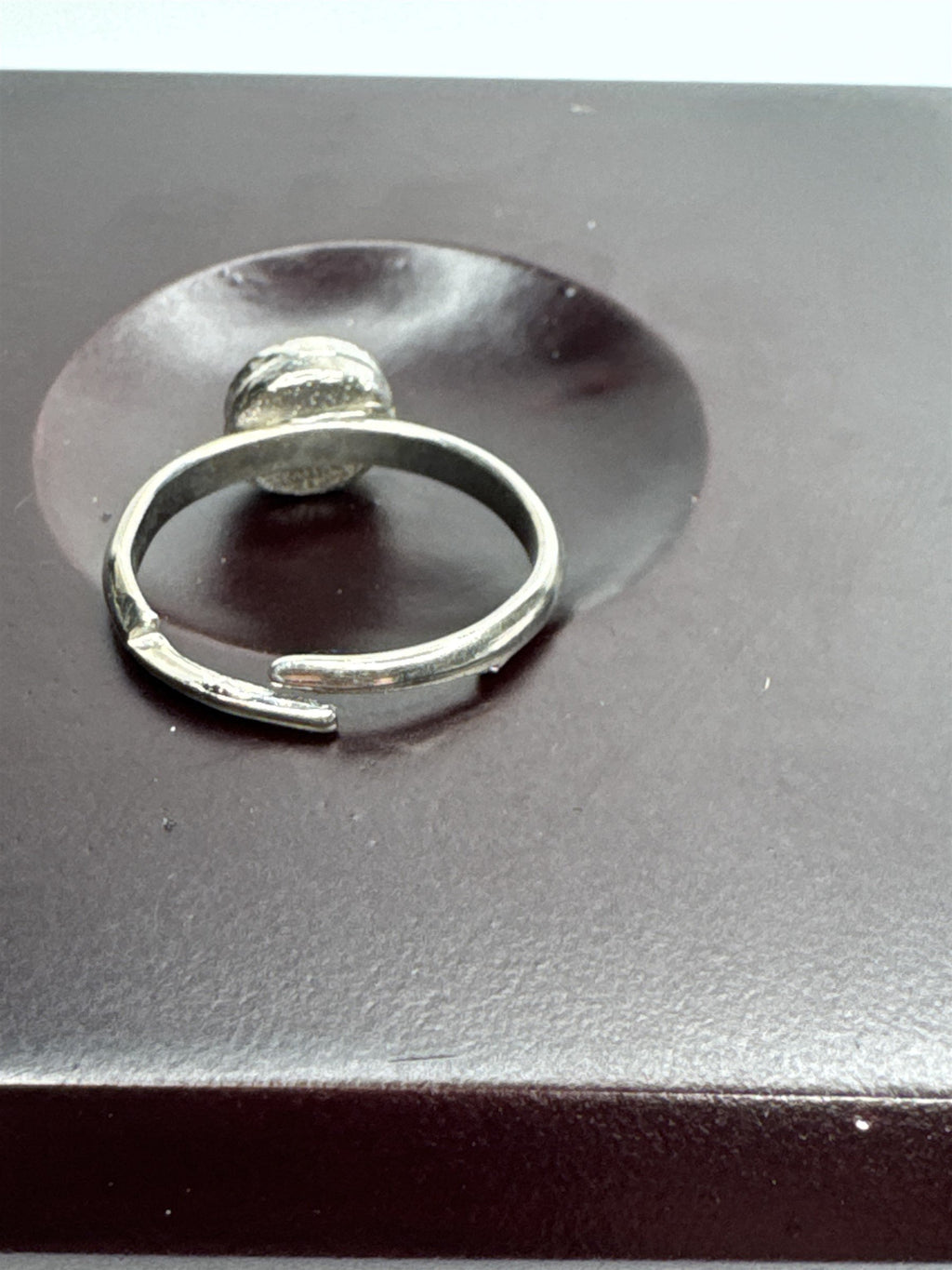 Vintage Black and White Yin and Yang Enamel Silver Toned Ring Resizable US 6