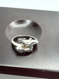 Vintage Silver Toned Metal Two Dolphins Jumping Ring Size US 6