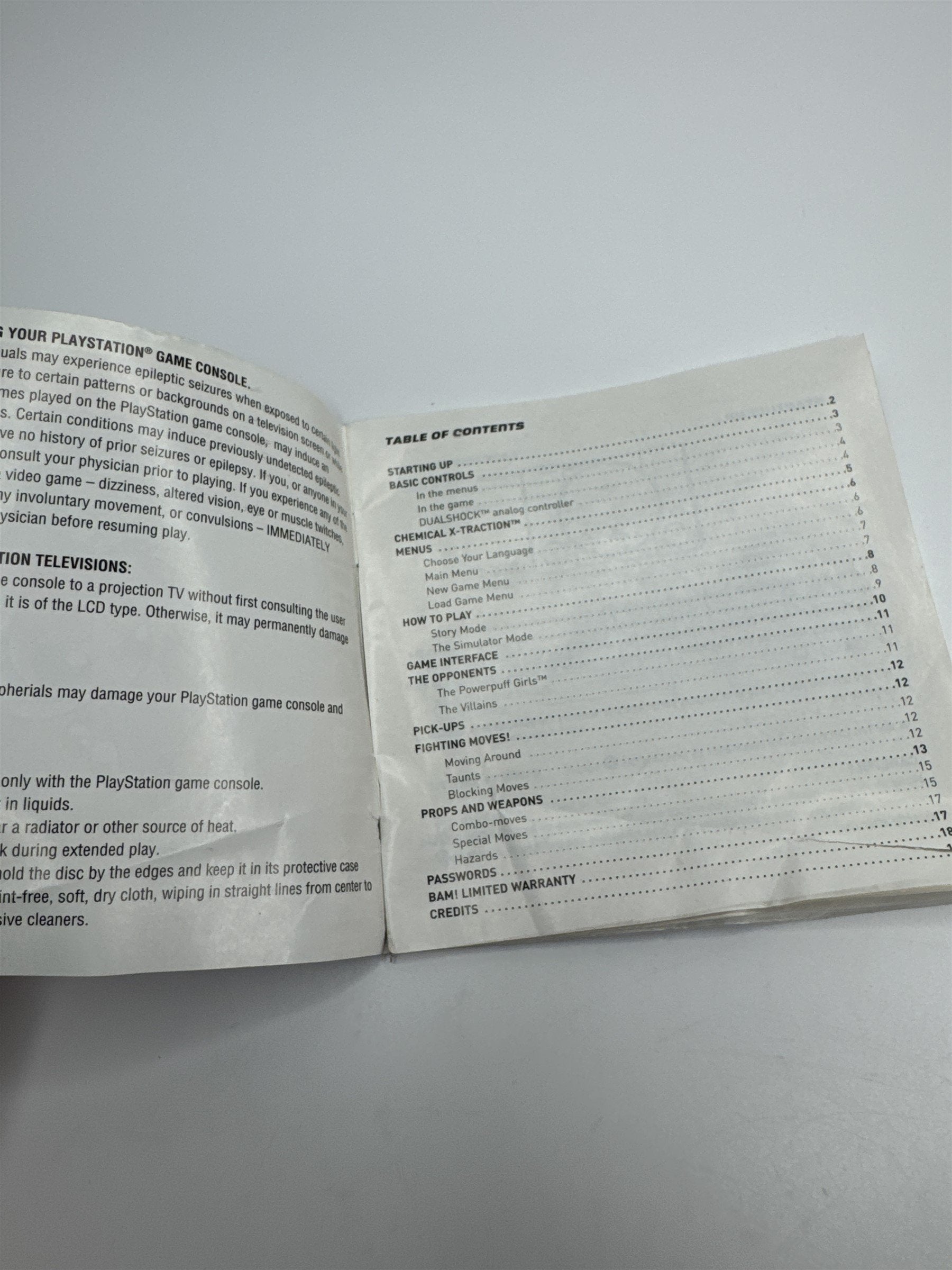 Vintage PlayStation The Powerpuff Girls Chemical X-Traction Instructions *Torn*