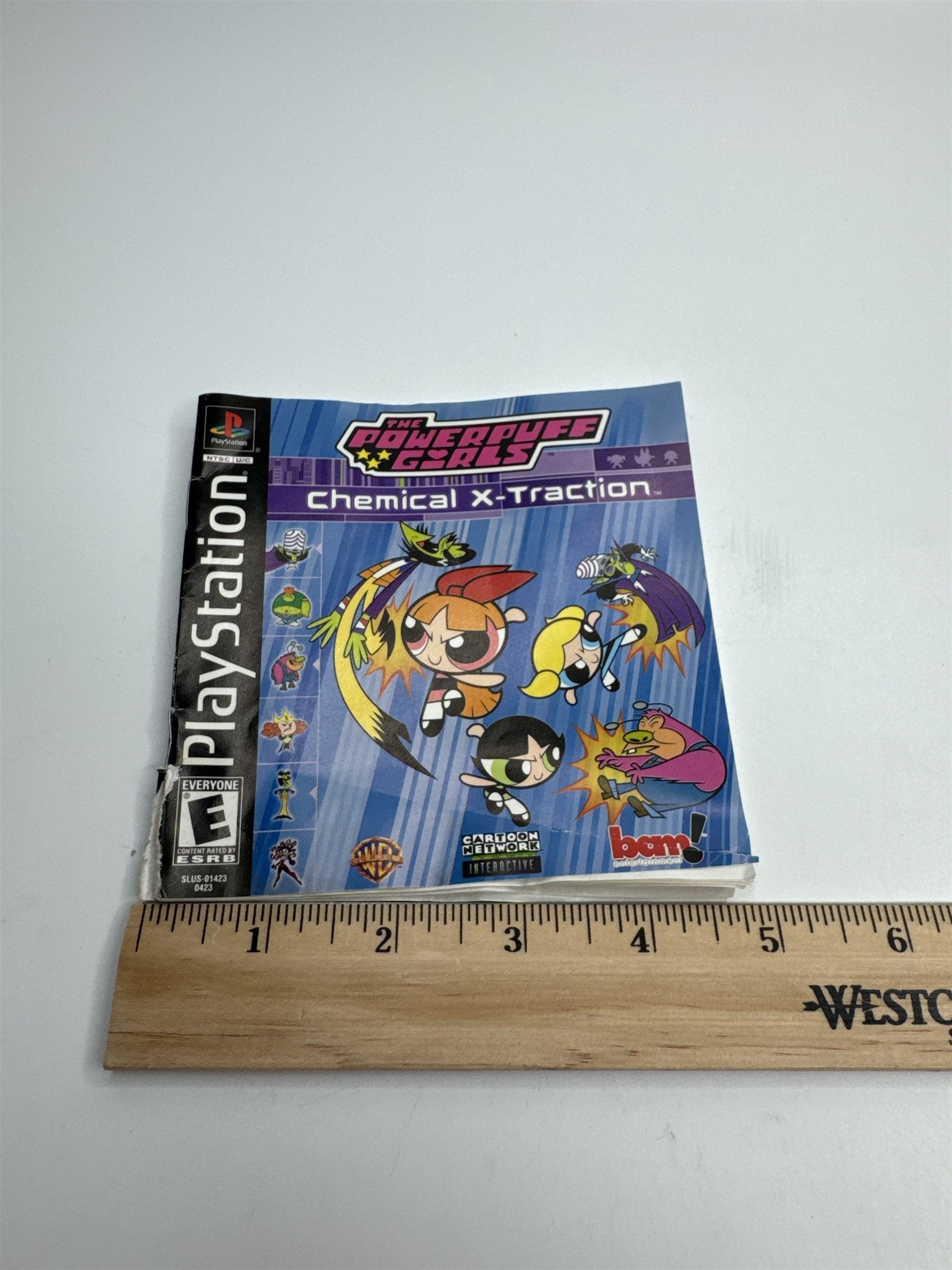 Vintage PlayStation The Powerpuff Girls Chemical X-Traction Instructions *Torn*