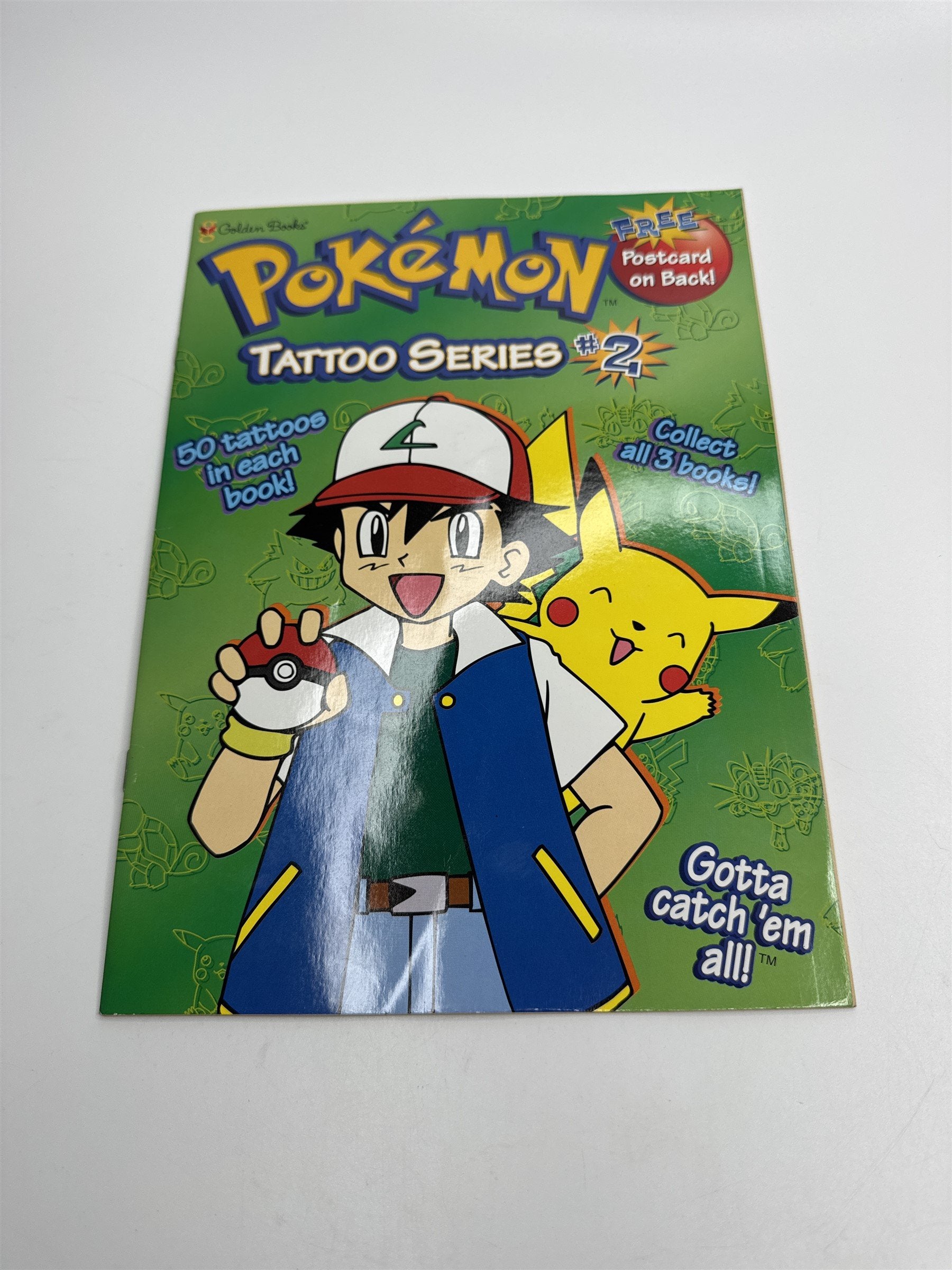 Vintage 1999 Pokemon Tattoo Series #2 Coloring Activity Book /w Postcard NOS