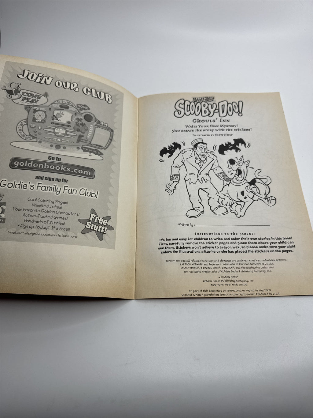 Vintage Scooby Doo Readers Children's Books Ghoul's Inn Sticker Book (Used Stix)