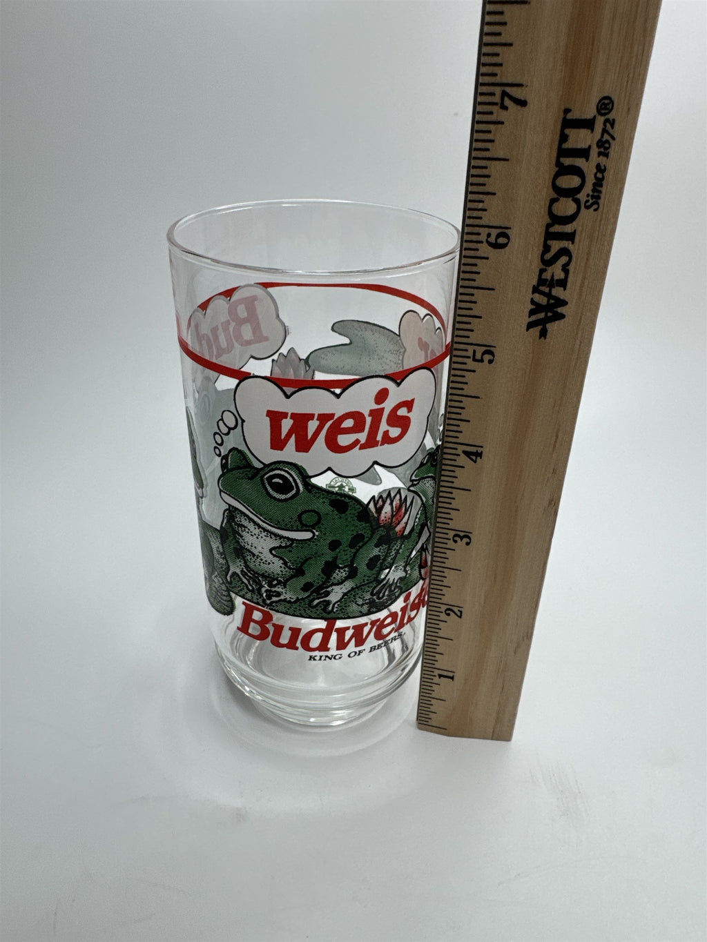 Vintage 1995 Budweiser King of Beers Frogs on Lilly Pads Drinking Glass