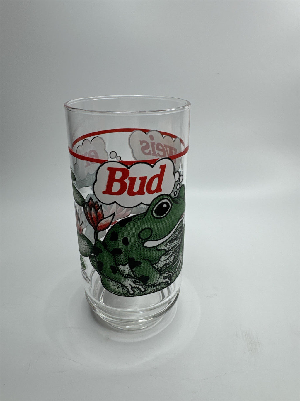 Vintage 1995 Budweiser King of Beers Frogs on Lilly Pads Drinking Glass