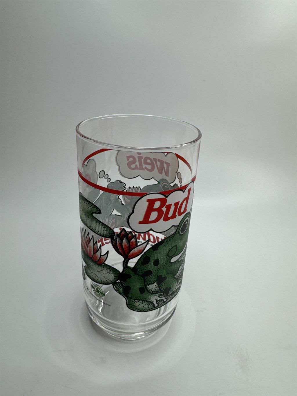 Vintage 1995 Budweiser King of Beers Frogs on Lilly Pads Drinking Glass