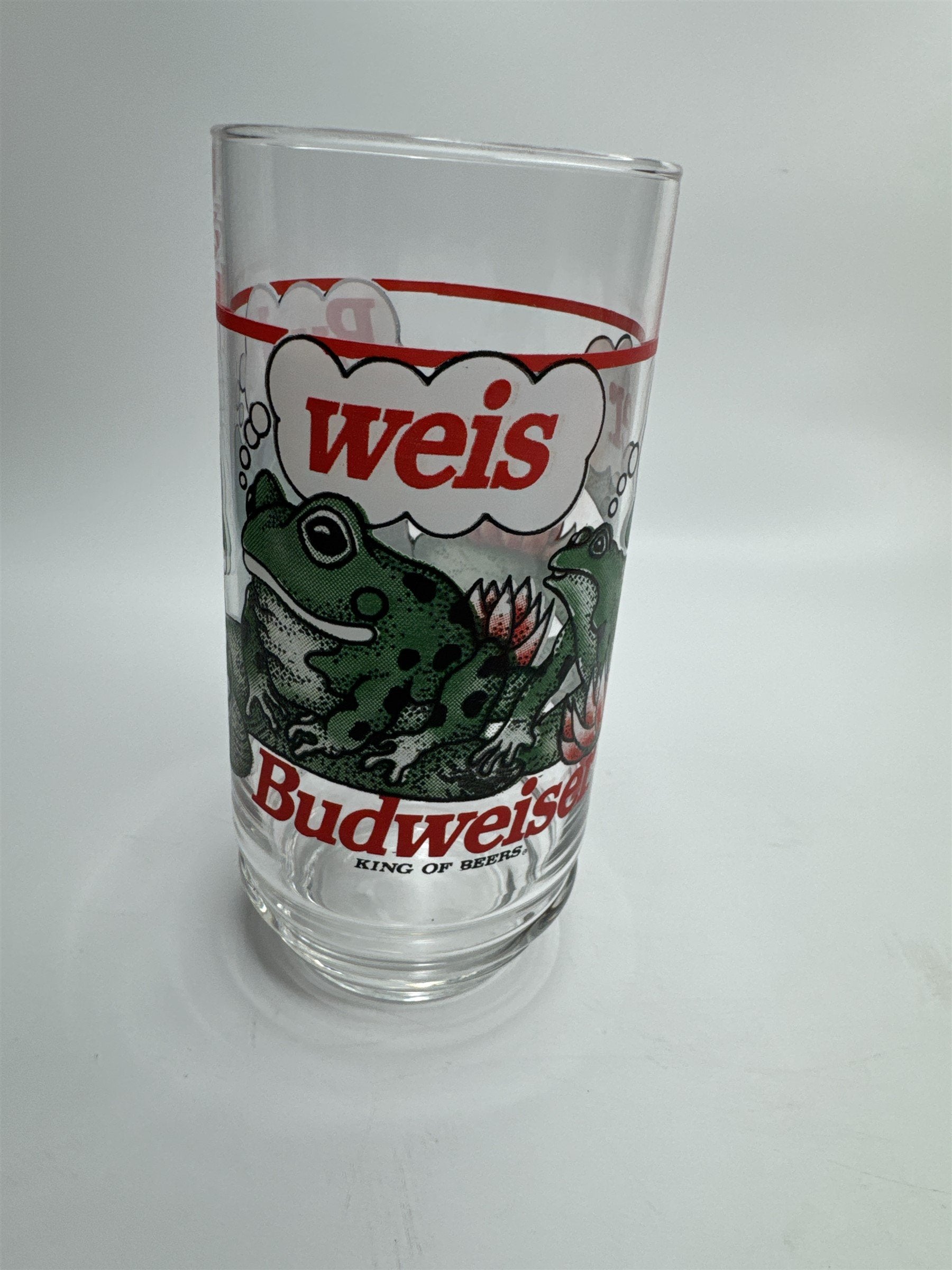Vintage 1995 Budweiser King of Beers Frogs on Lilly Pads Drinking Glass