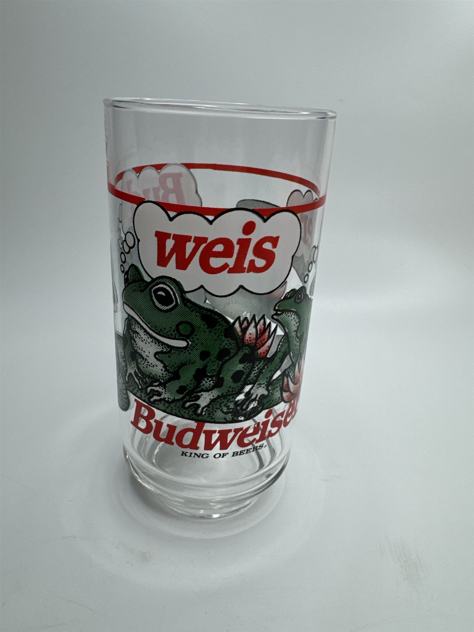 Vintage 1995 Budweiser King of Beers Frogs on Lilly Pads Drinking Glass